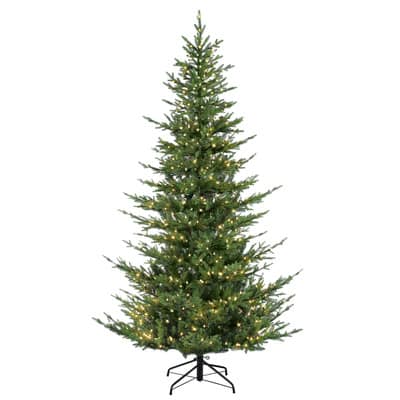 6.5ft. Pre-Lit Natural Fir Artificial Christmas Tree, Clear Lights ...