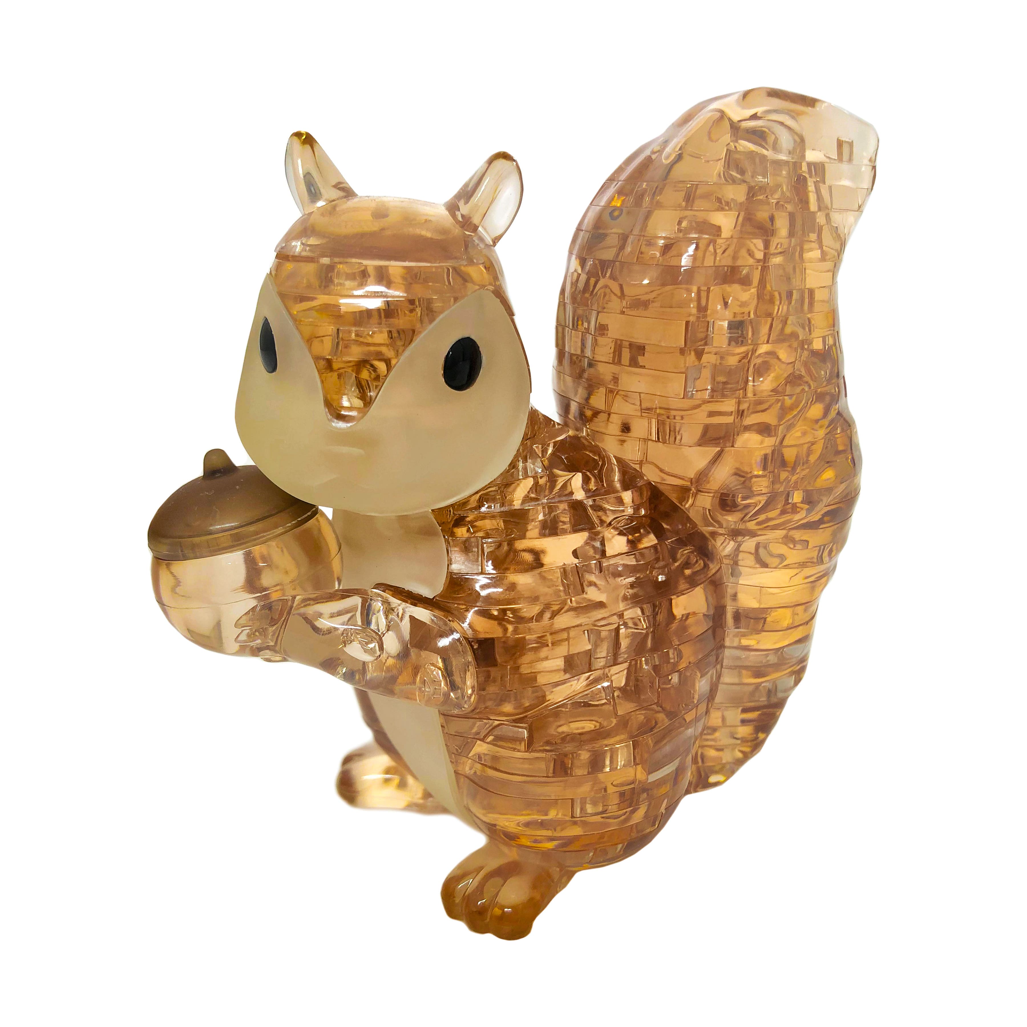 3D Crystal Puzzle - Squirrel (Brown): 55 Pcs