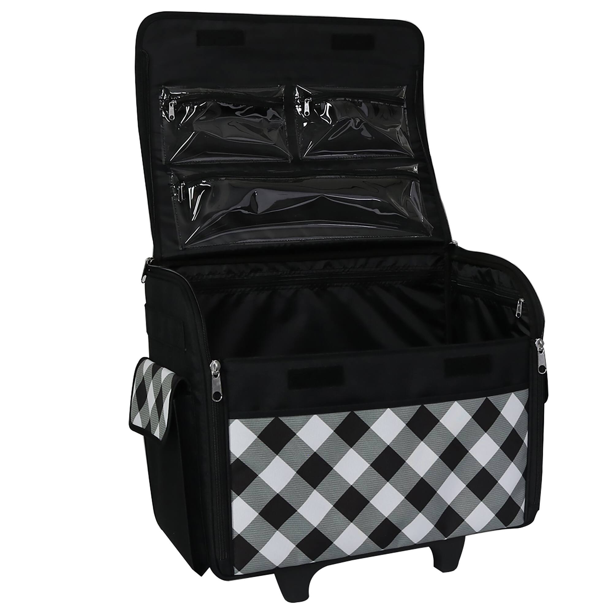 Everything Mary Buffalo Check Rolling Sewing Machine Tote