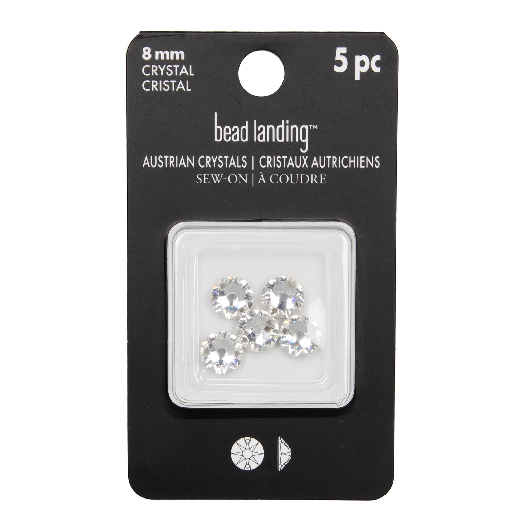 8mm Round Sew-On Austrian Crystals by Bead Landing&#x2122;, 5ct.