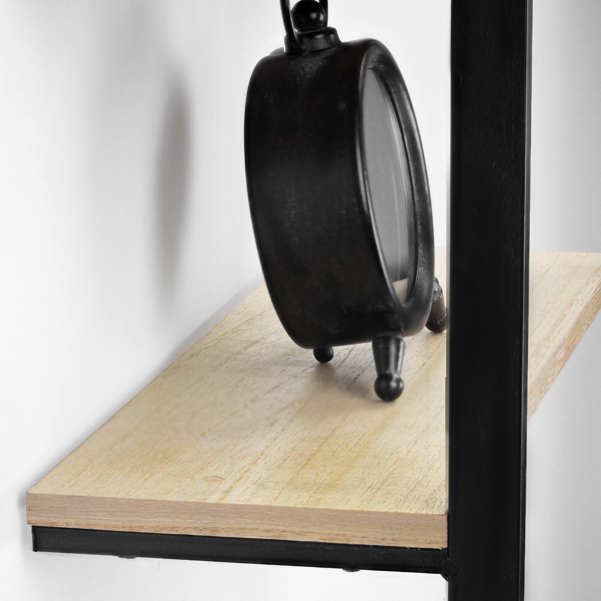 3.5ft. Wood &#x26; Metal 6 Tier Wall Mounted Shelving Unit