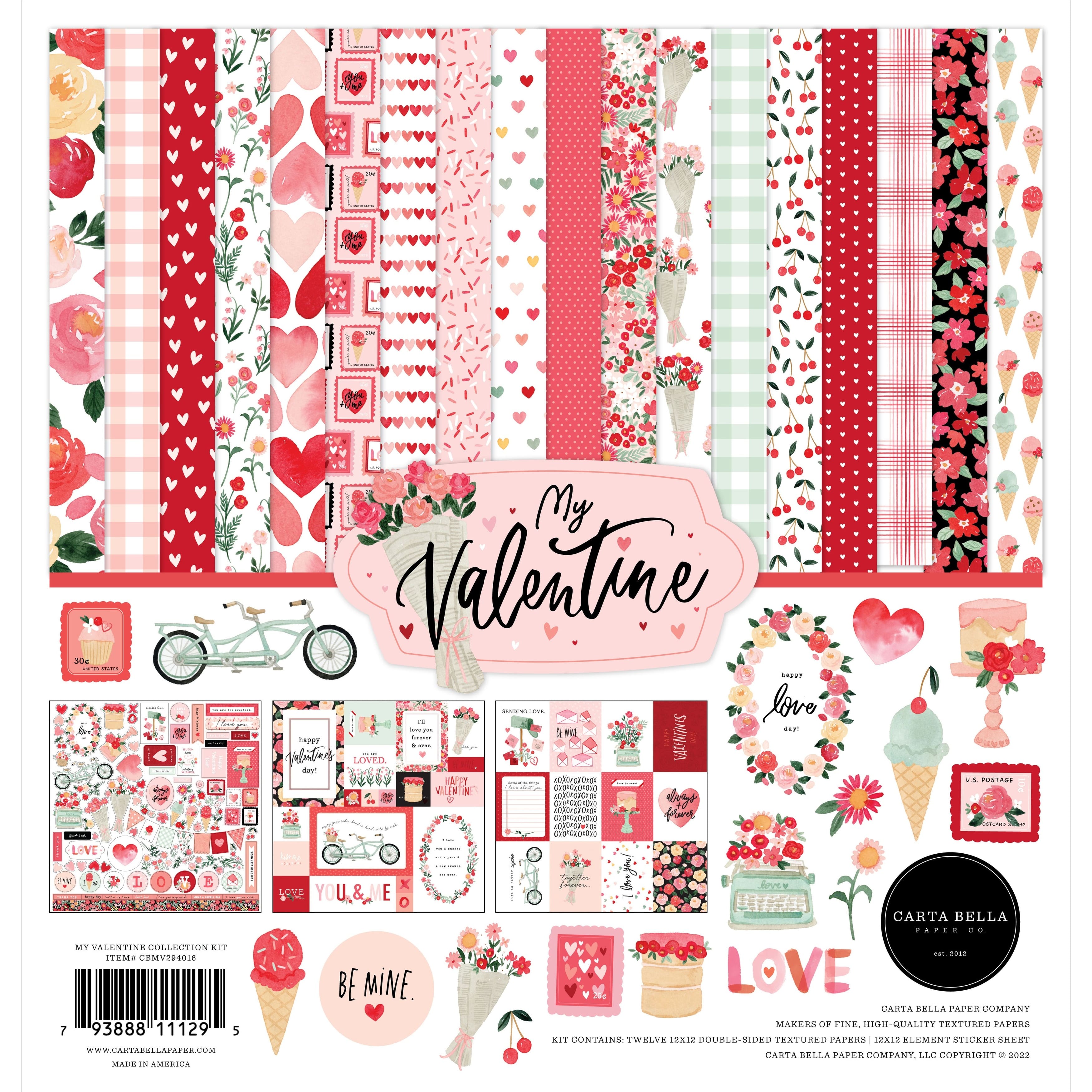 Carta Bella My Valentine Collection Kit, 12&#x22; x 12&#x22;