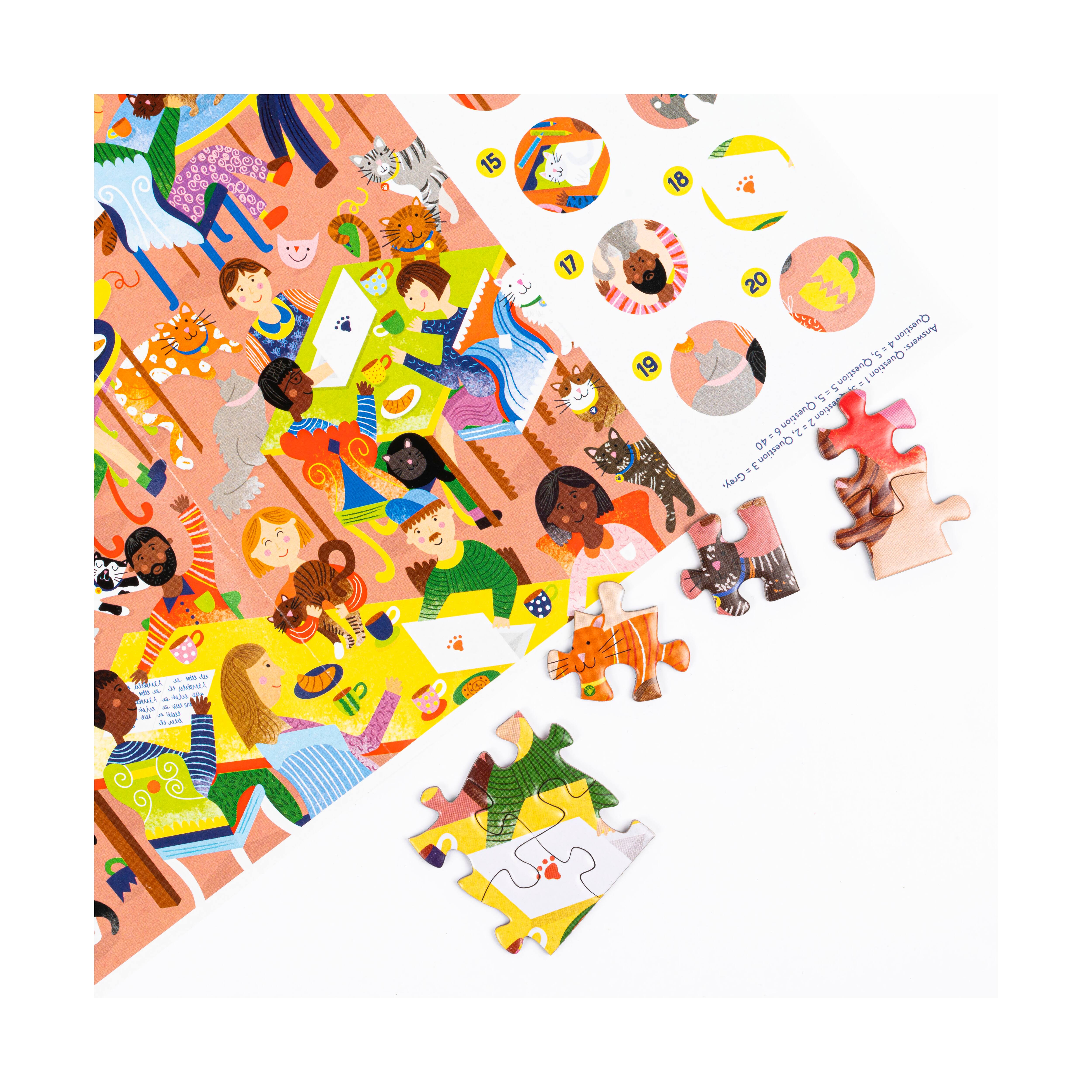 Cat Cafe &#x26; Dog Park Double-Sided Jigsaw Puzzle: 500 Pcs