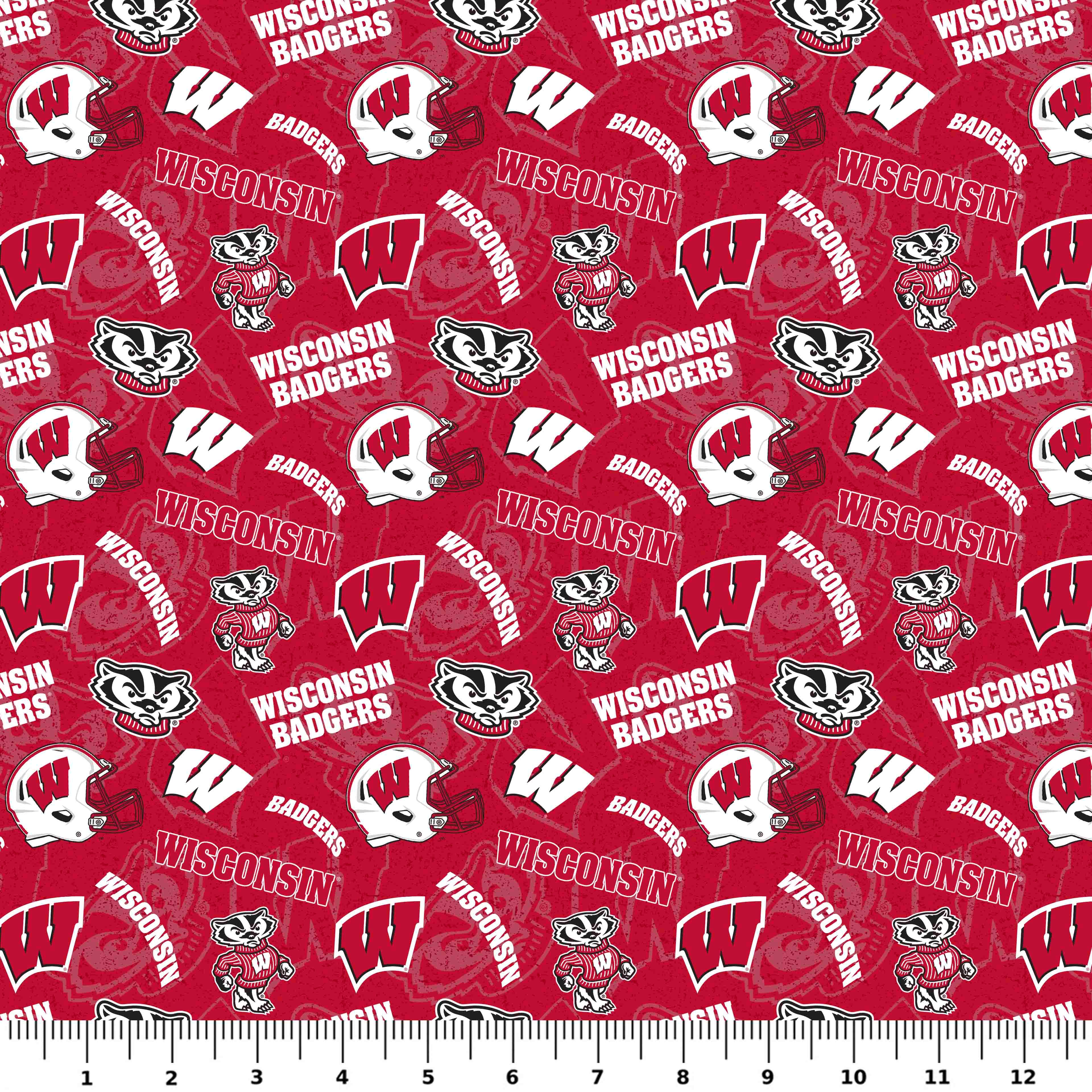 NCAA University of Wisconsin Badgers Cotton Fabric