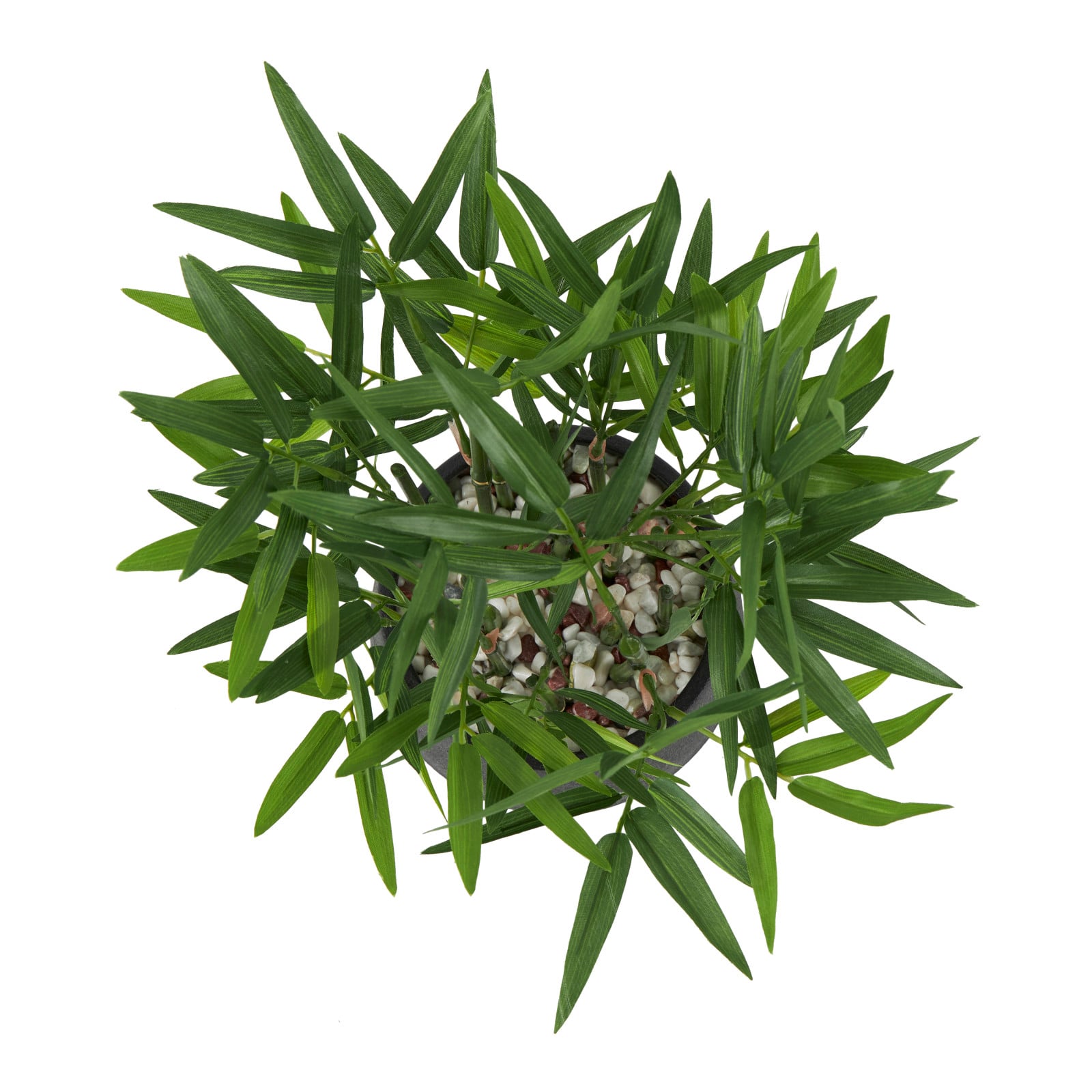 13&#x22; Green Faux Foliage Artificial Plant with Black Pot