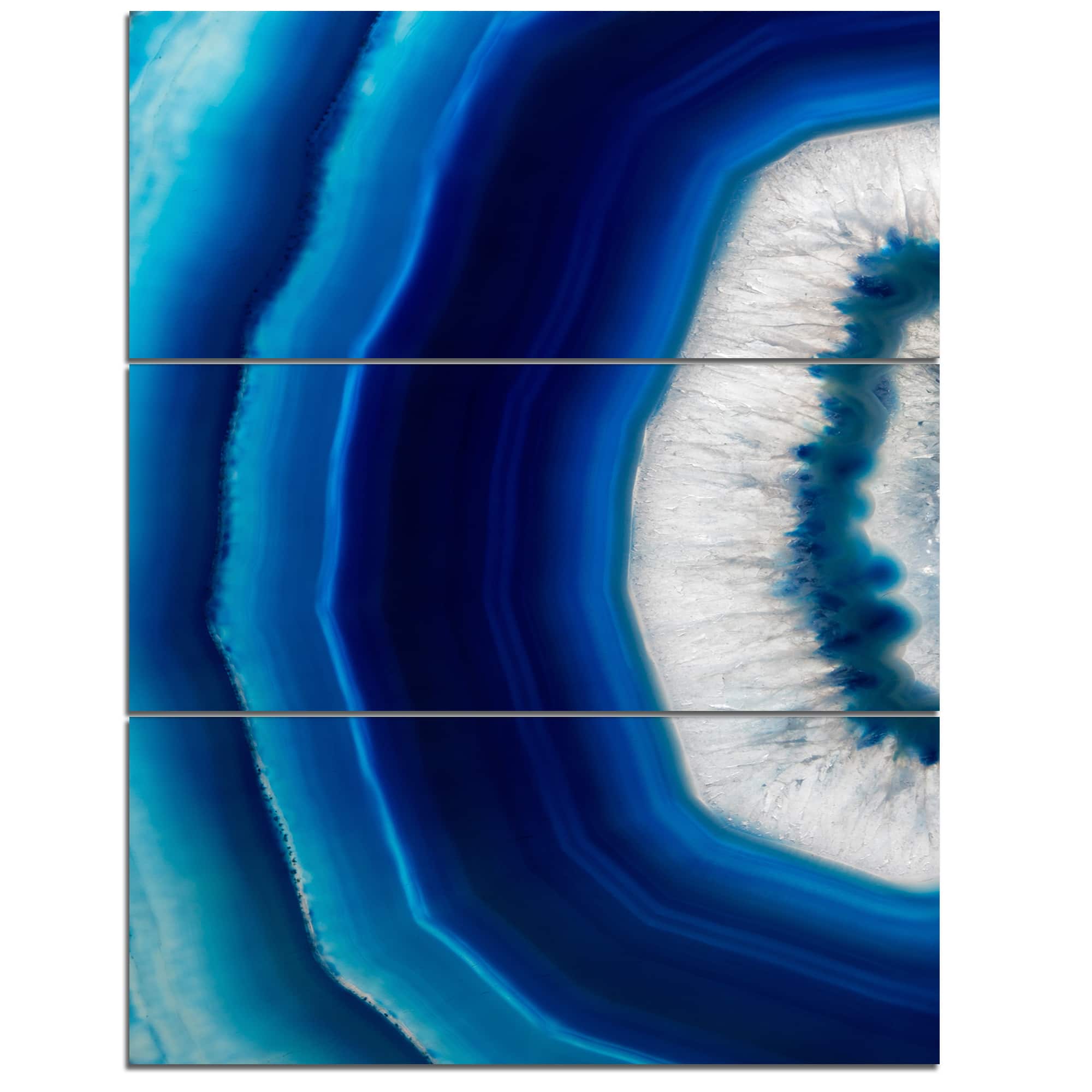Designart - Blue Agate Crystal - Abstract Canvas art print