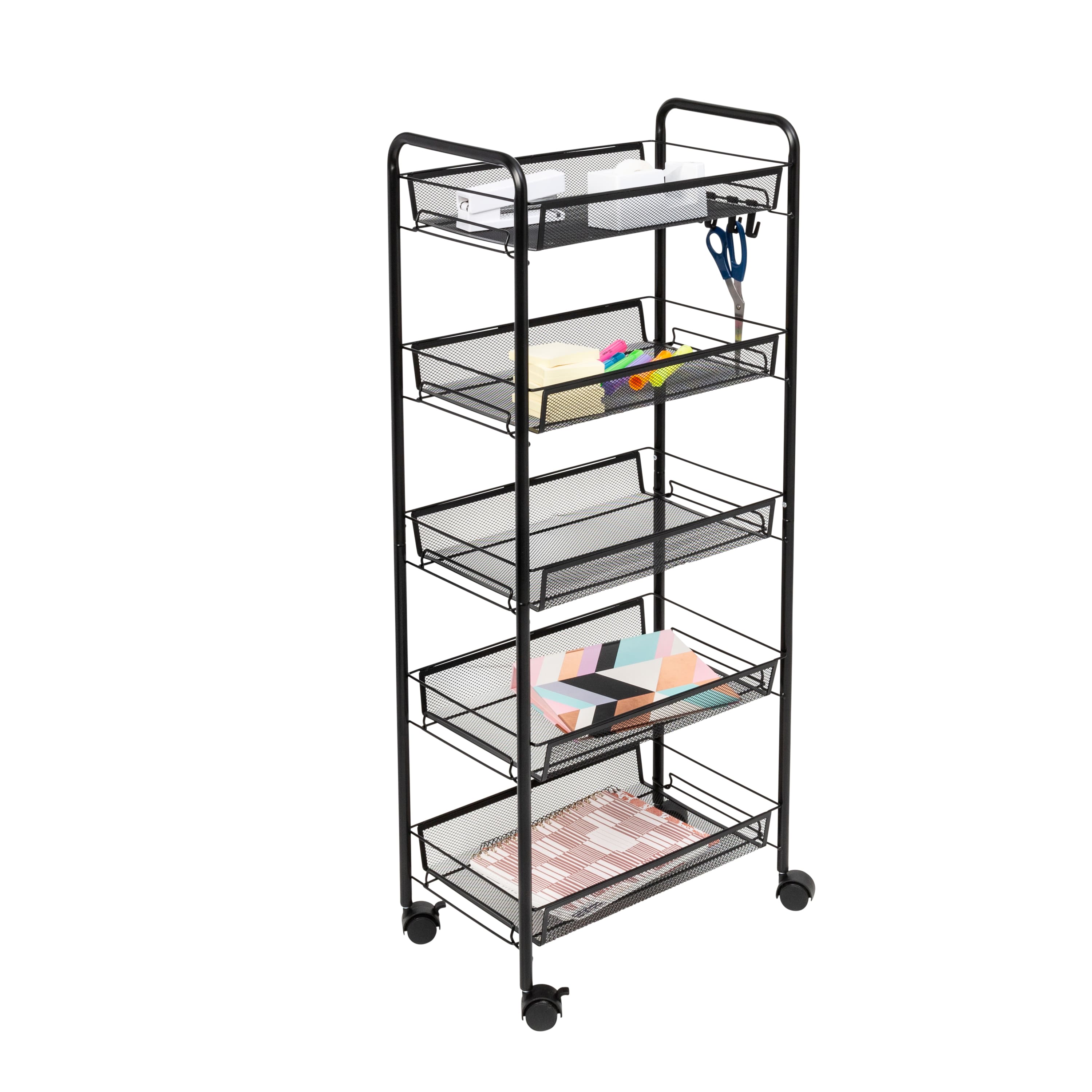 Honey Can Do Black 5-Tier Rolling Storage Cart