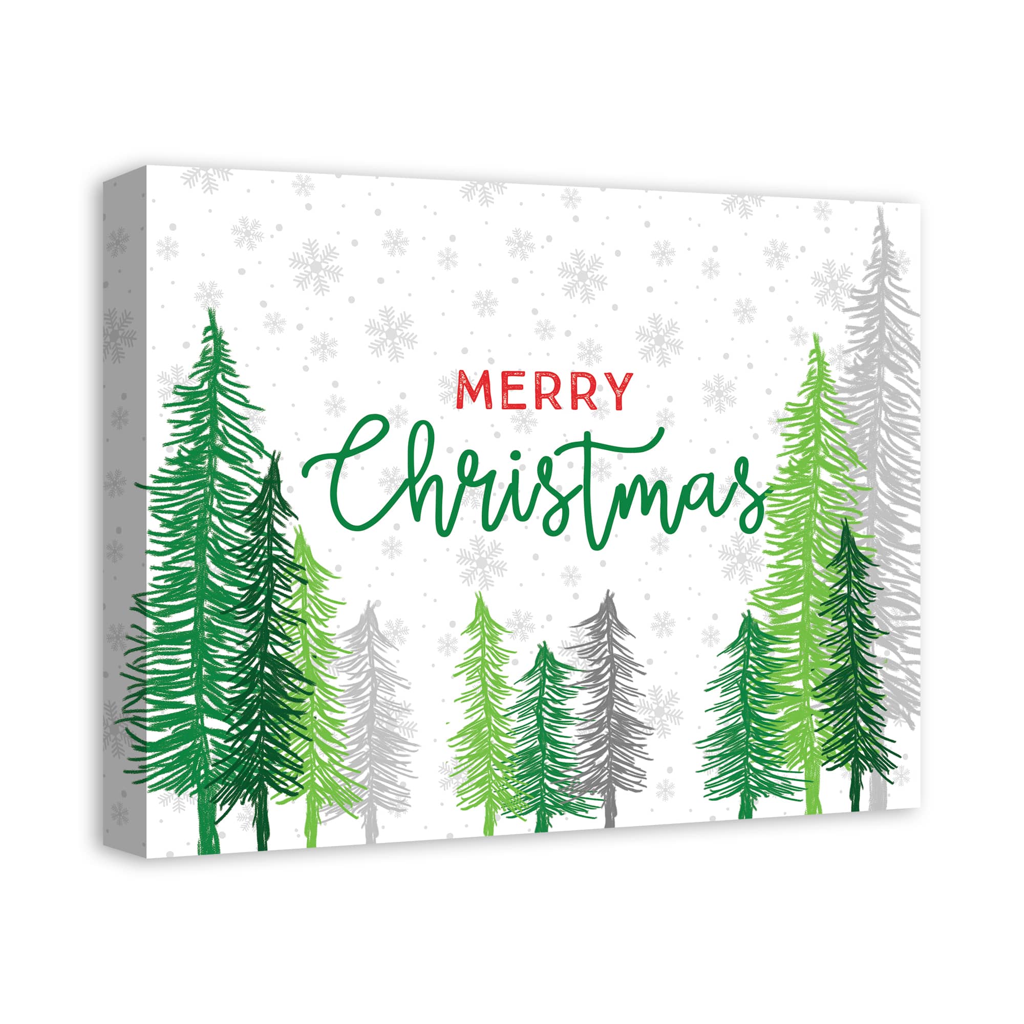 Merry Christmas Forest Canvas Wall Art