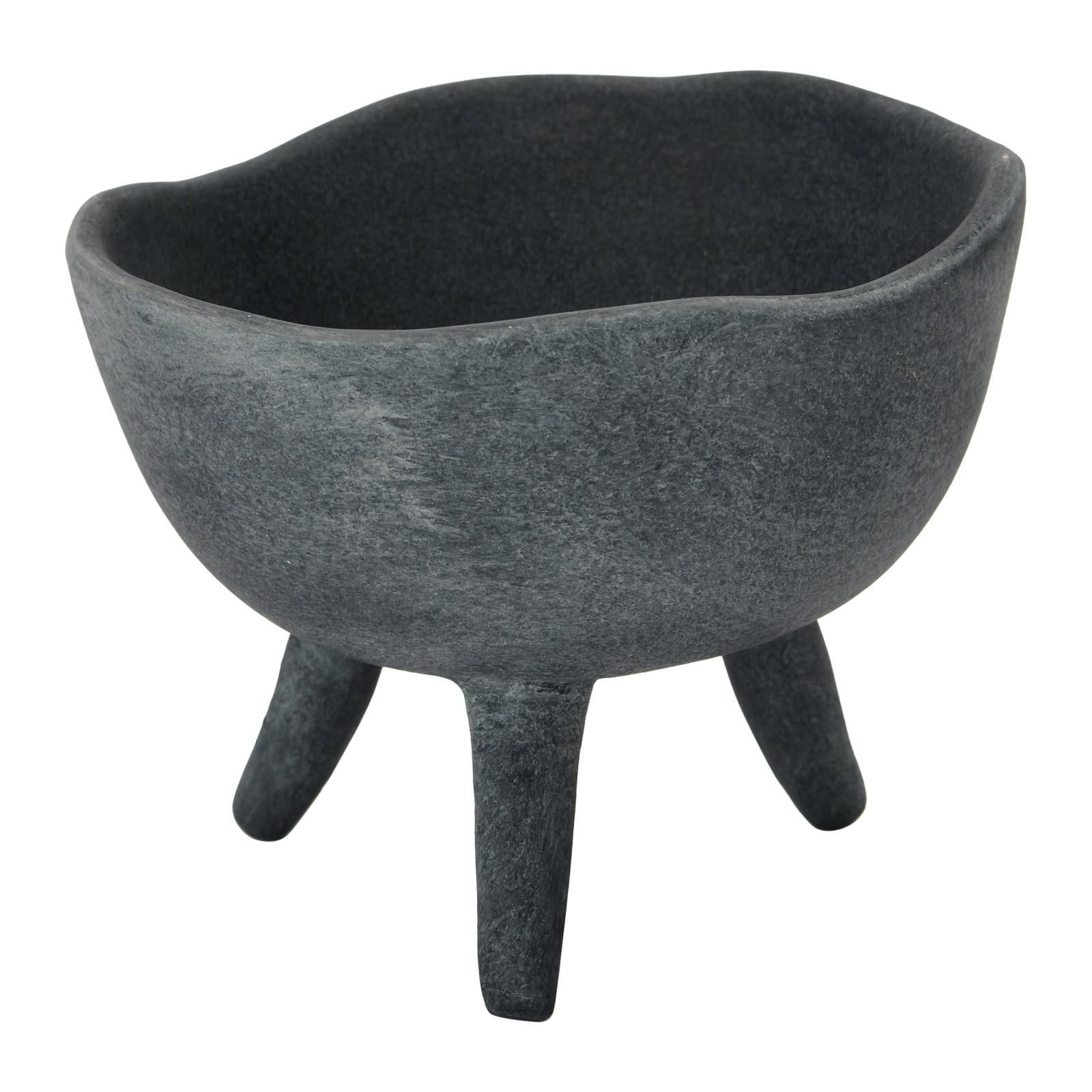 6&#x22; Matte Black Footed Terra Cotta Planter