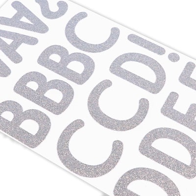 Silver Glitter Large Alphabet Stickers by Recollections