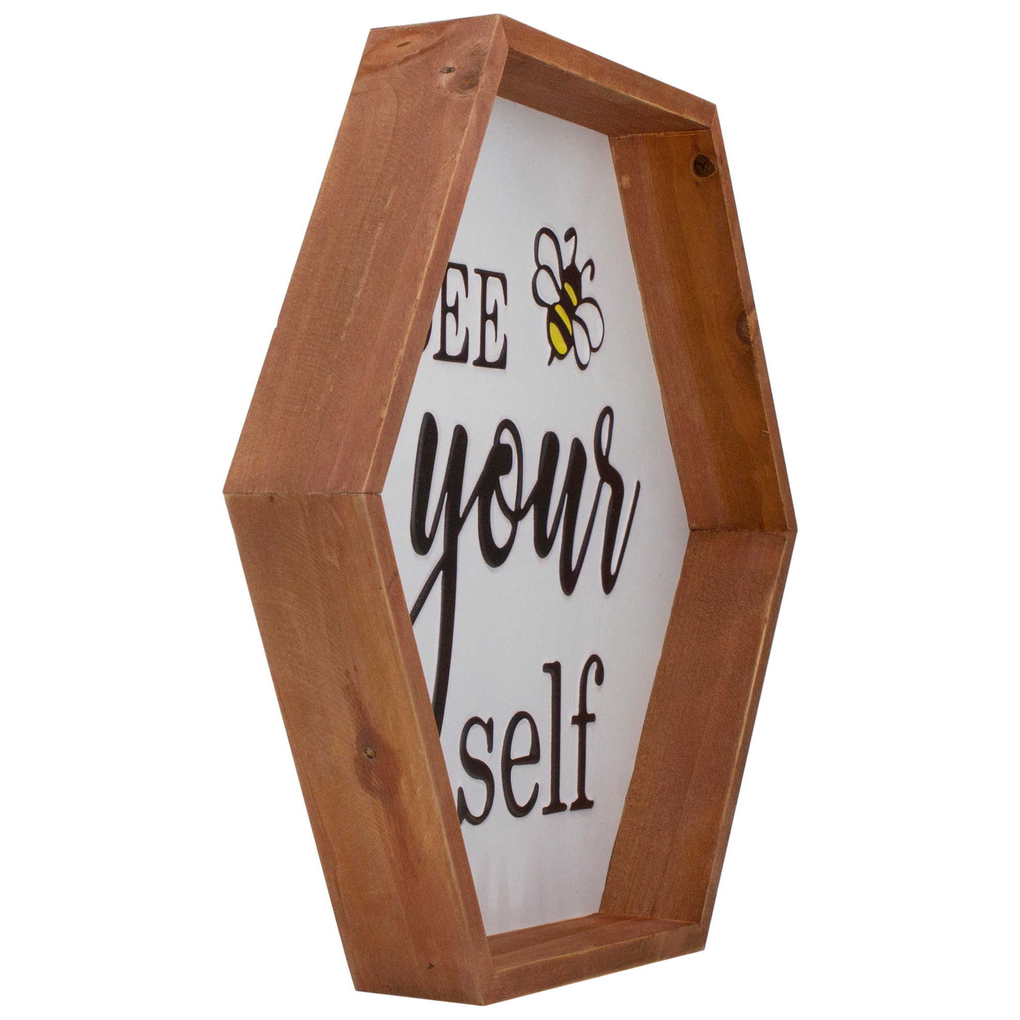 Wooden Framed Bee Yourself Metal Sign Spring Wall &#x26; Tabletop D&#xE9;cor