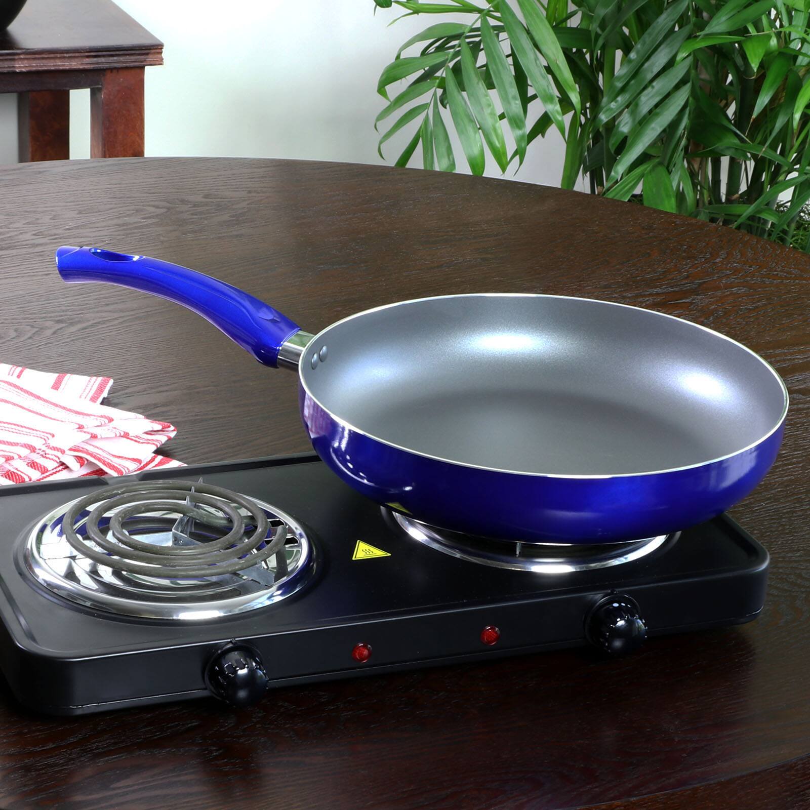 Oster Sato 12" Metallic Cobalt Aluminum Frying Pan
