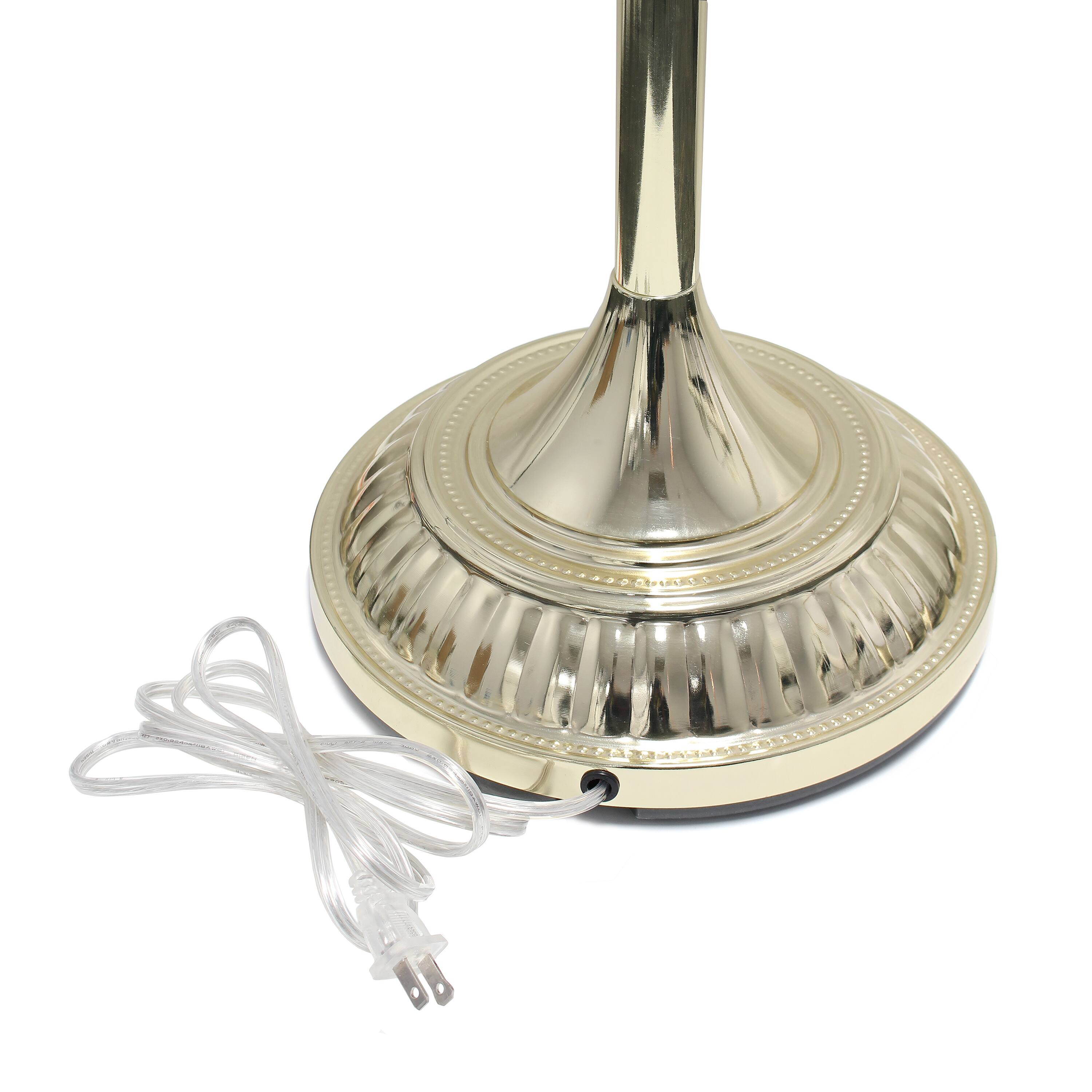 Lalia Home 6ft. Torchiere Floor Lamp with Marbleized Shade