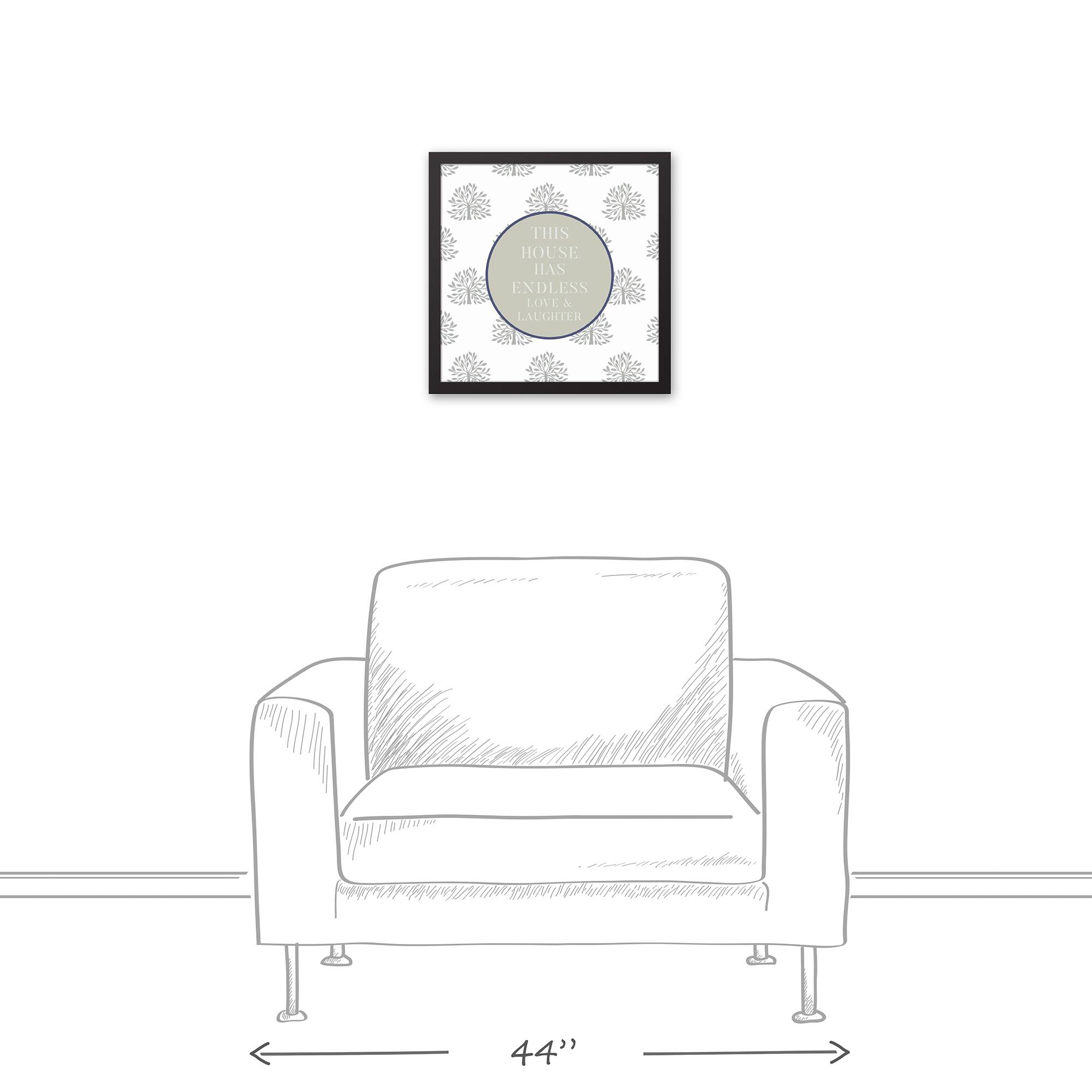 Endless Love and Laughter 17.73" x 17.73" Black Framed Canvas