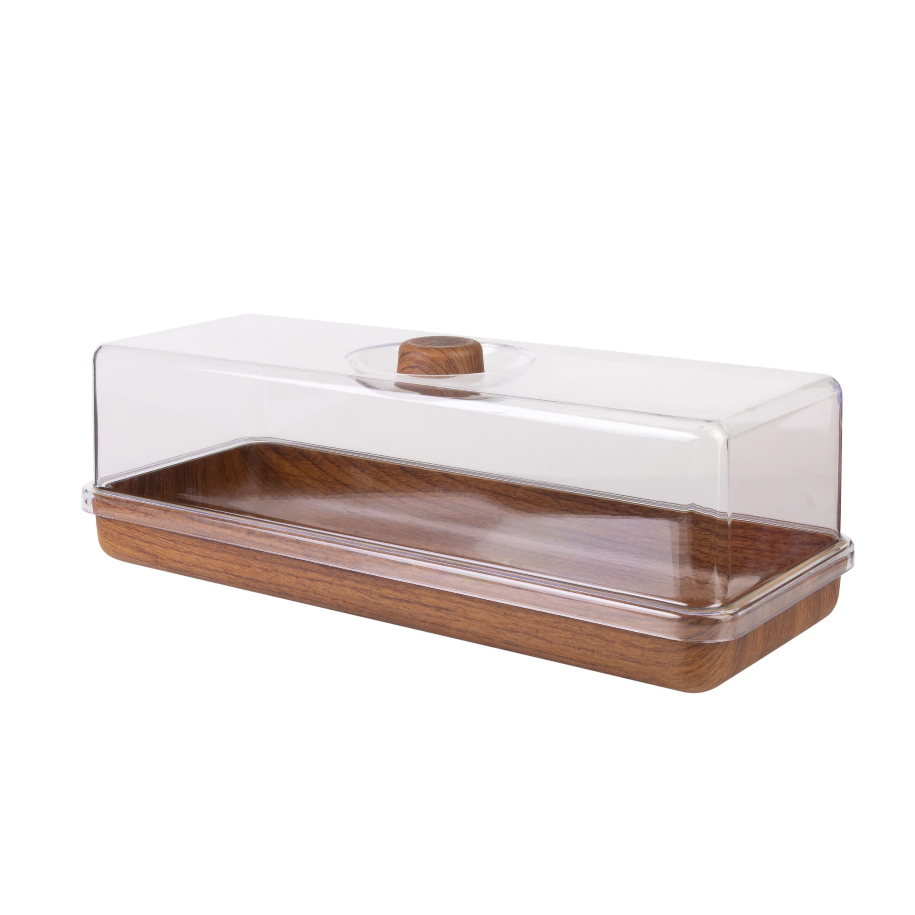 Luxe Party Mahogany Collection Bread &#x26; Cake Tray with Cover
