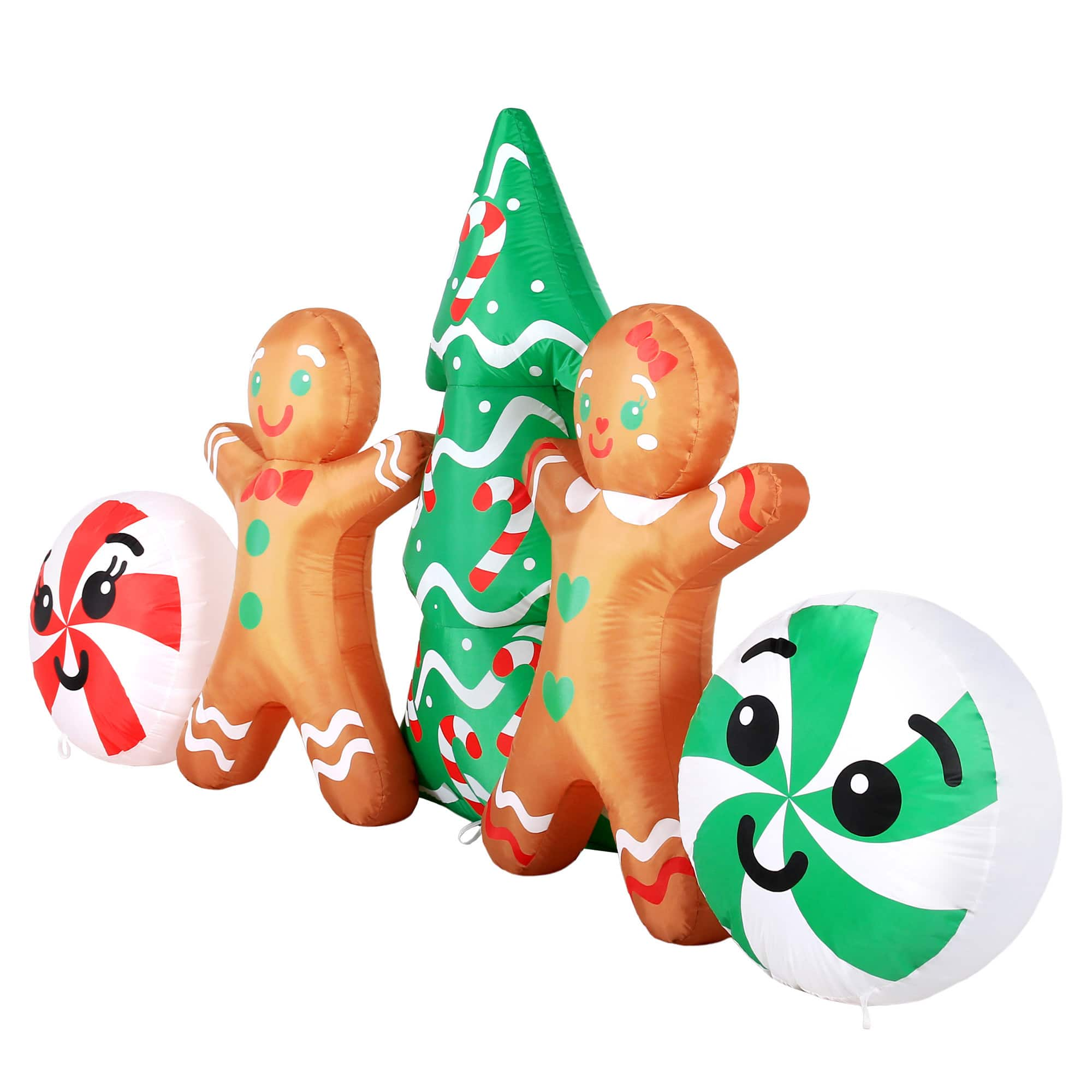 48&#x22; Airflowz Inflatable Gingerbread Couple Scene