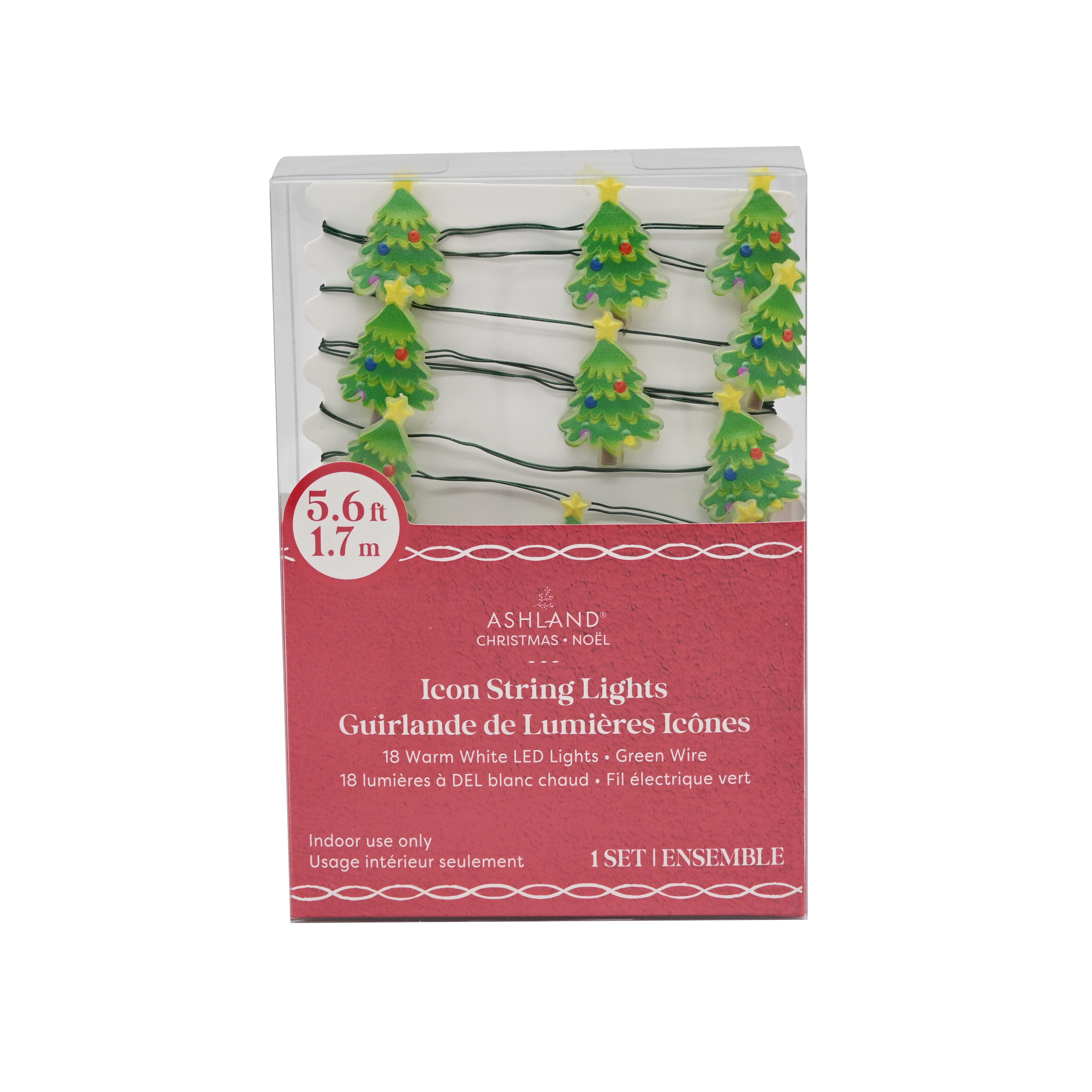 18ct. Warm White LED Christmas Tree String Lights on Green Wire by Ashland&#xAE;
