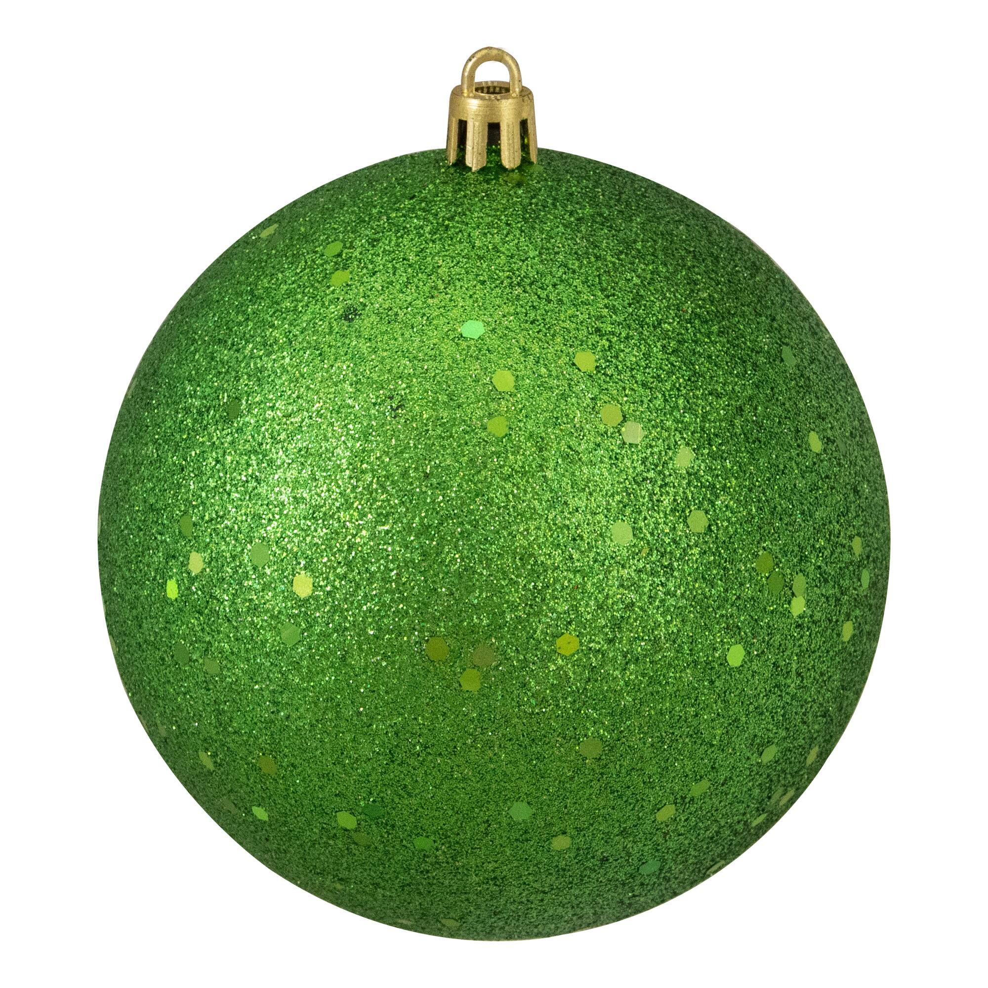 12ct. 4" 4-Finish Green Shatterproof Ball Ornaments