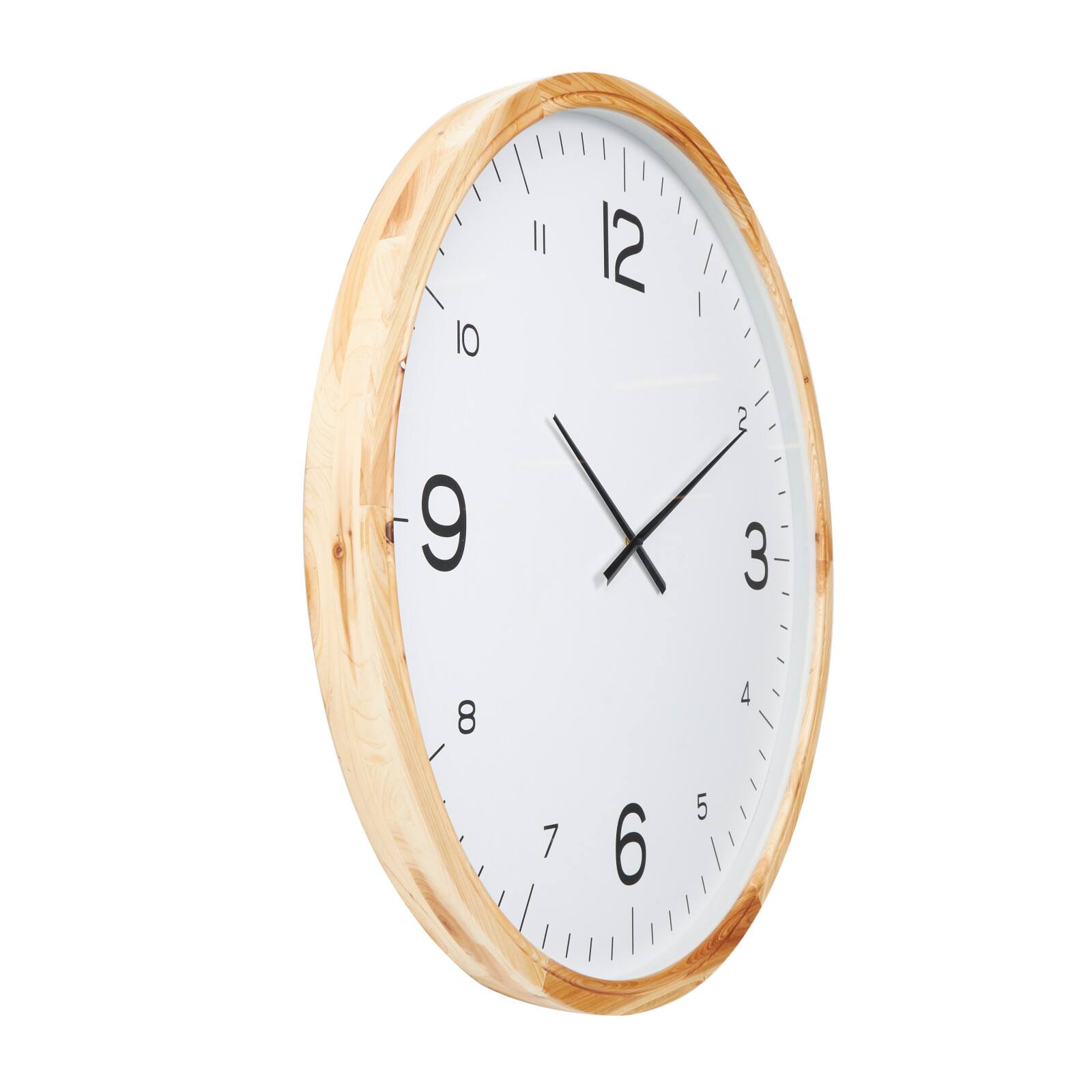 36&#x22; Light Brown Framed Wall Clock