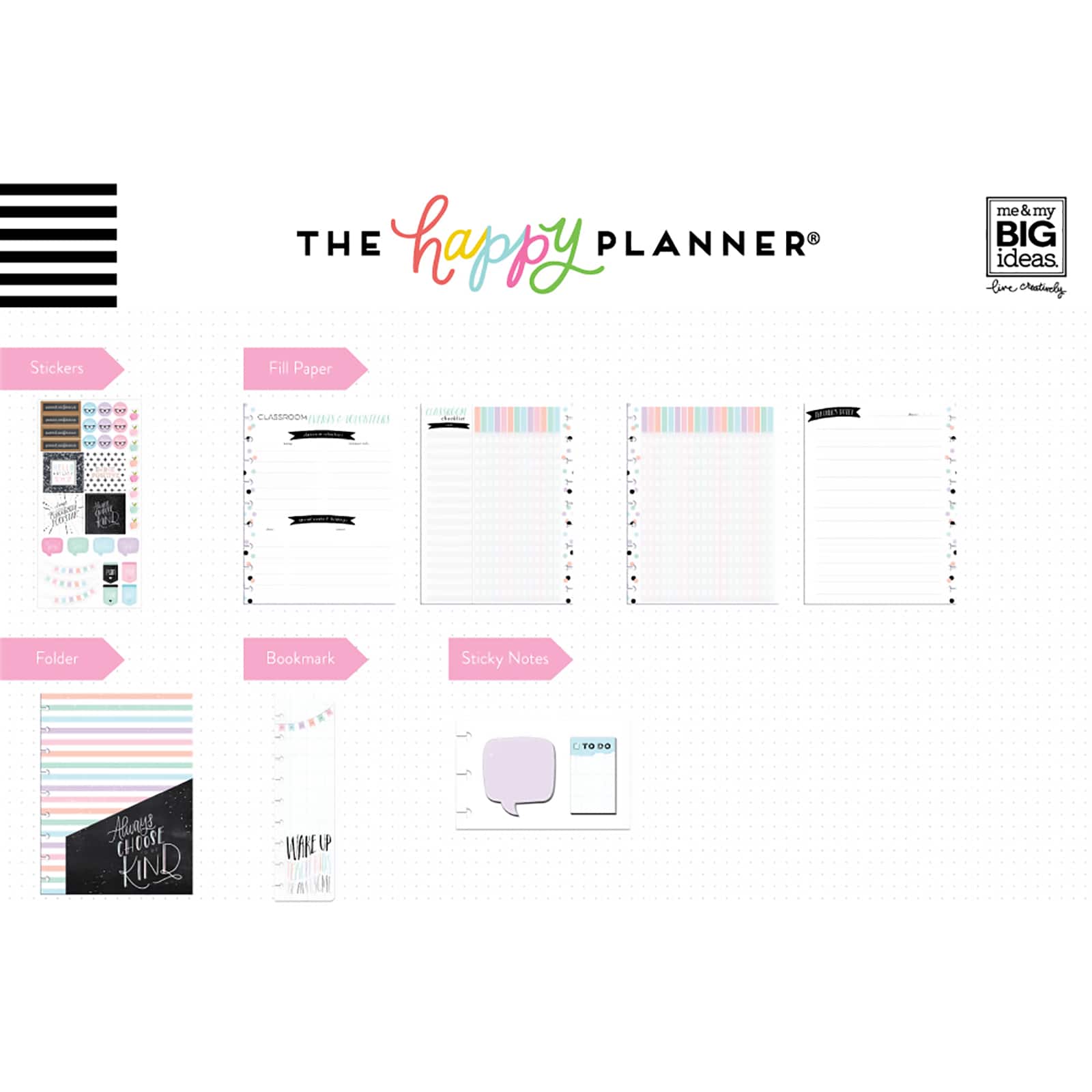 The Classic Happy Planner&#xAE; Always Kind Teacher Multi Accessory Pack