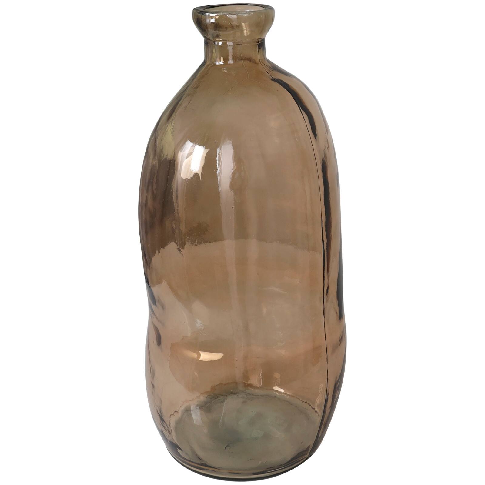29" Brown Spanish Bottle Glass Vase