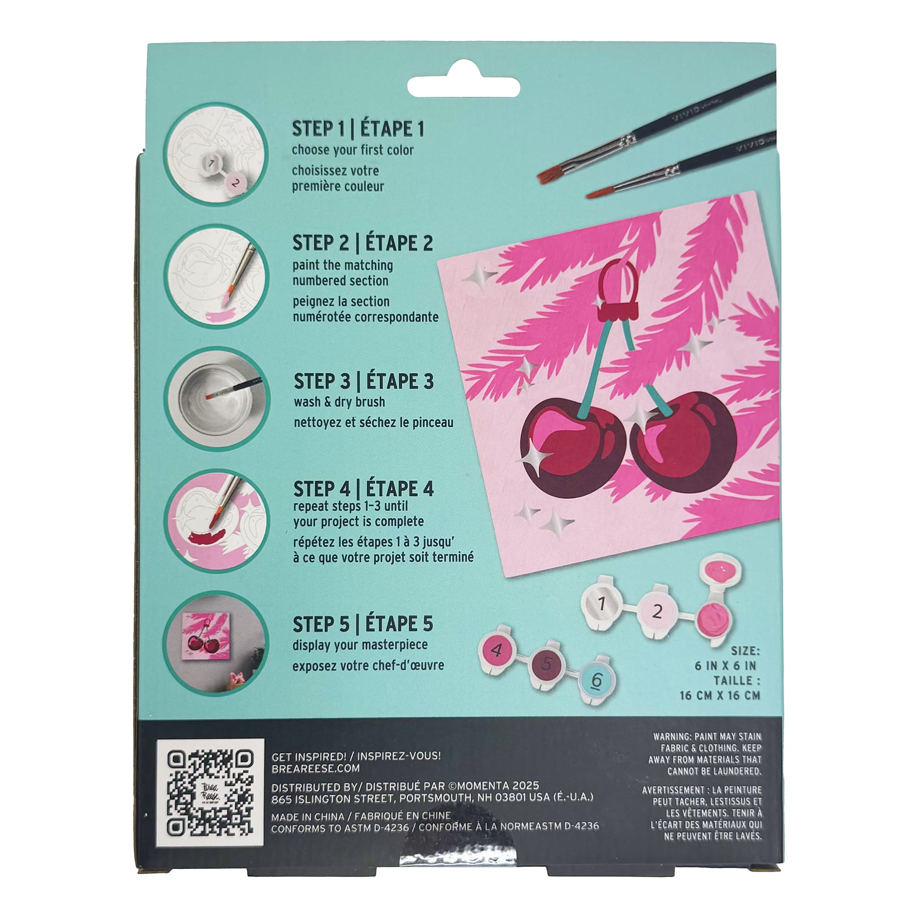VIVID by Brea Reese&#xAE; Cherry Christmas Tree Acrylic Paint-by-Number Kit