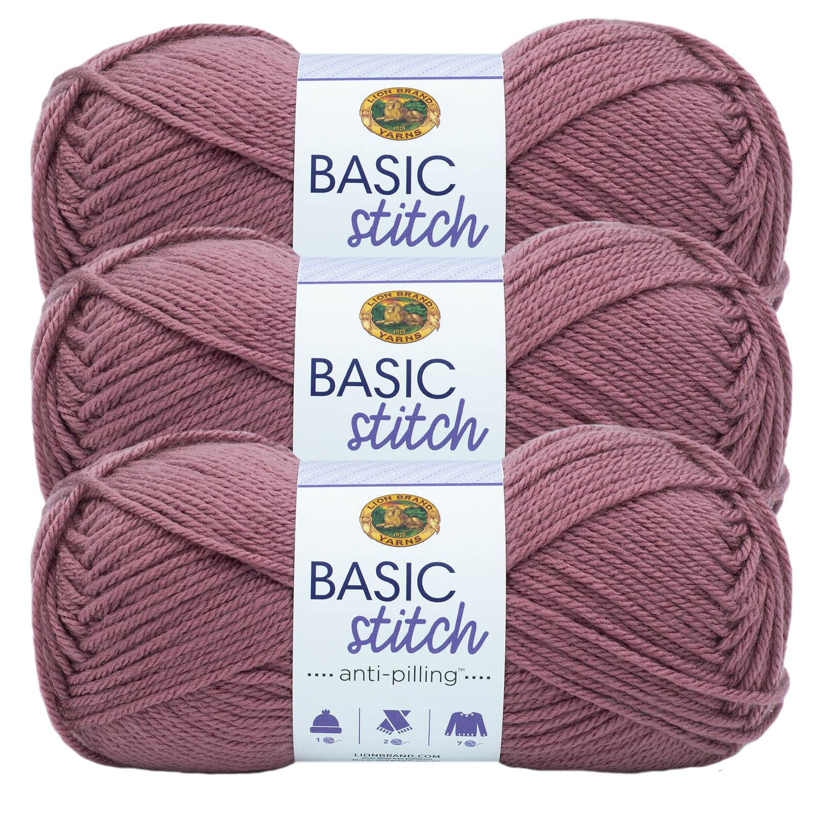 3 Pack Lion Brand® Basic Stitch Anti Pilling™ Yarn