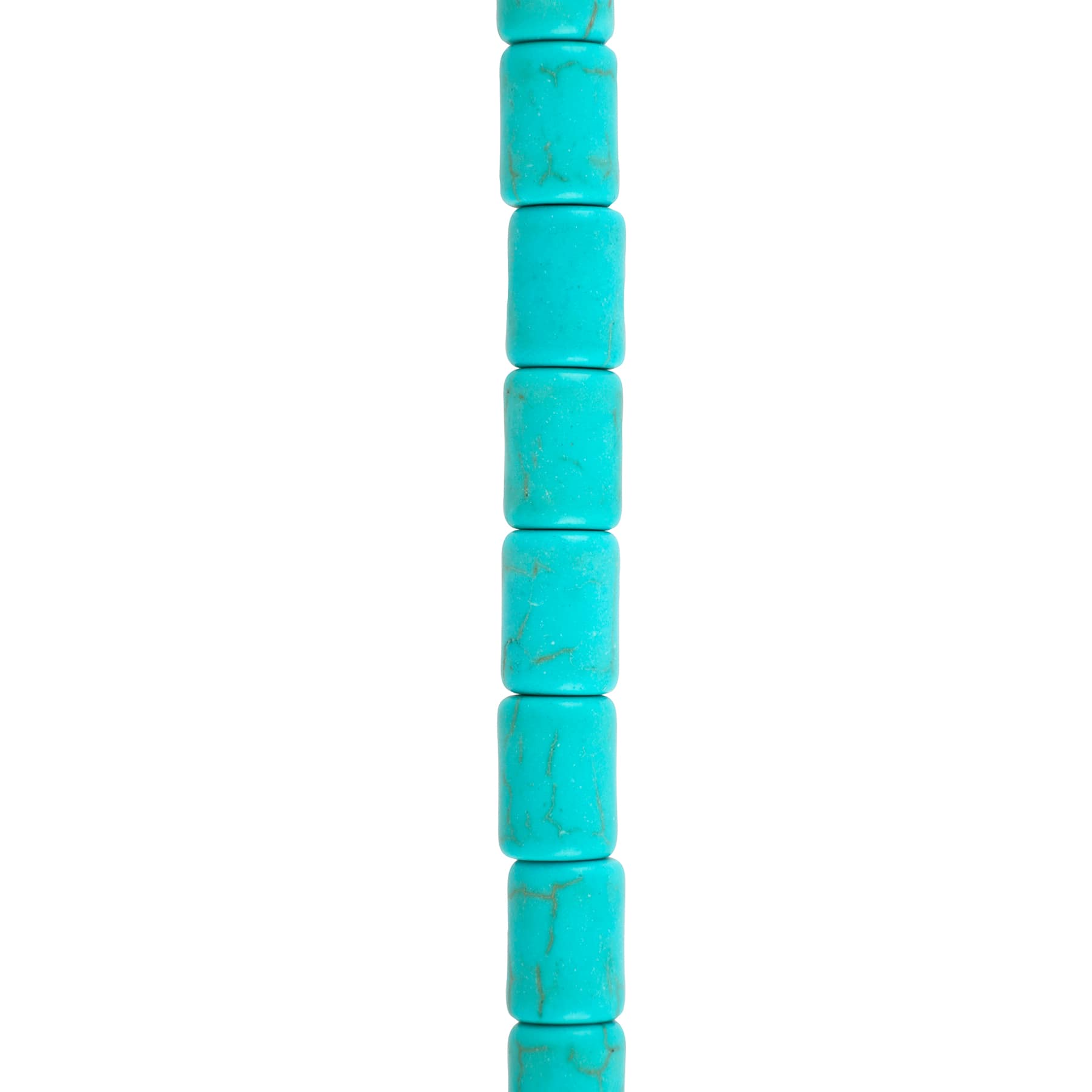 Turquoise Reconstituted Howlite Tube Beads, 8mm by Bead Landing™