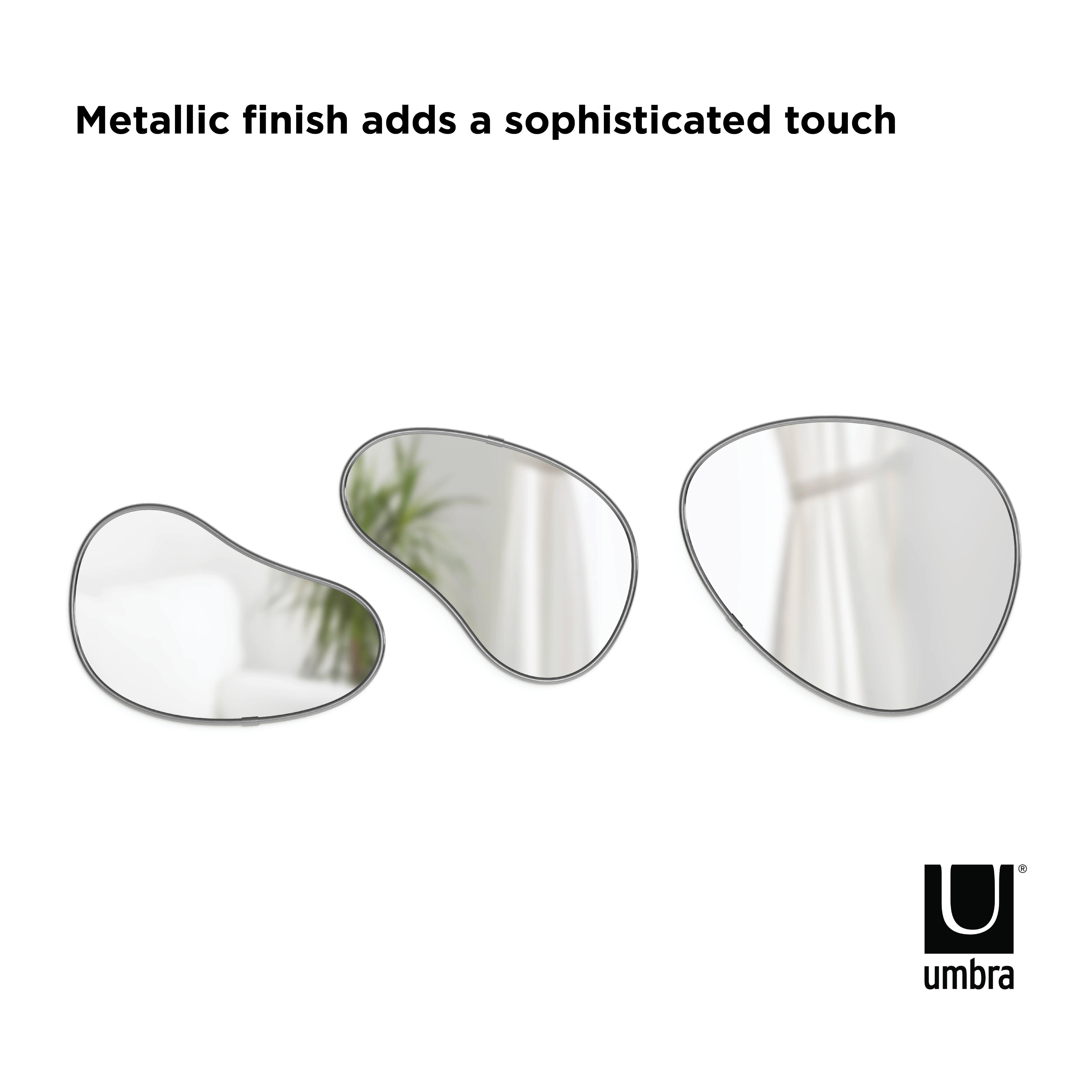 Umbra Titanium Hubba Pebble Mirror Set 