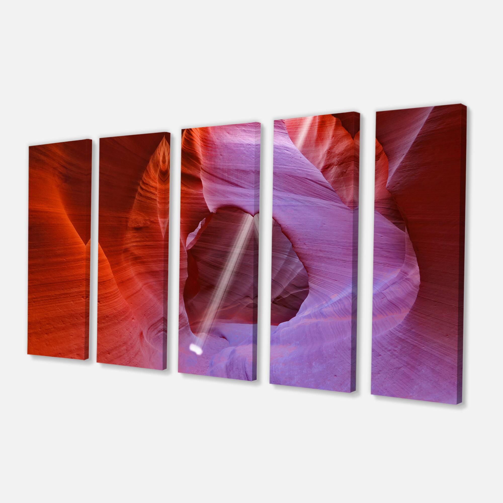 Designart - Red Orange Antelope Canyon - Landscape Photo Canvas Art Print