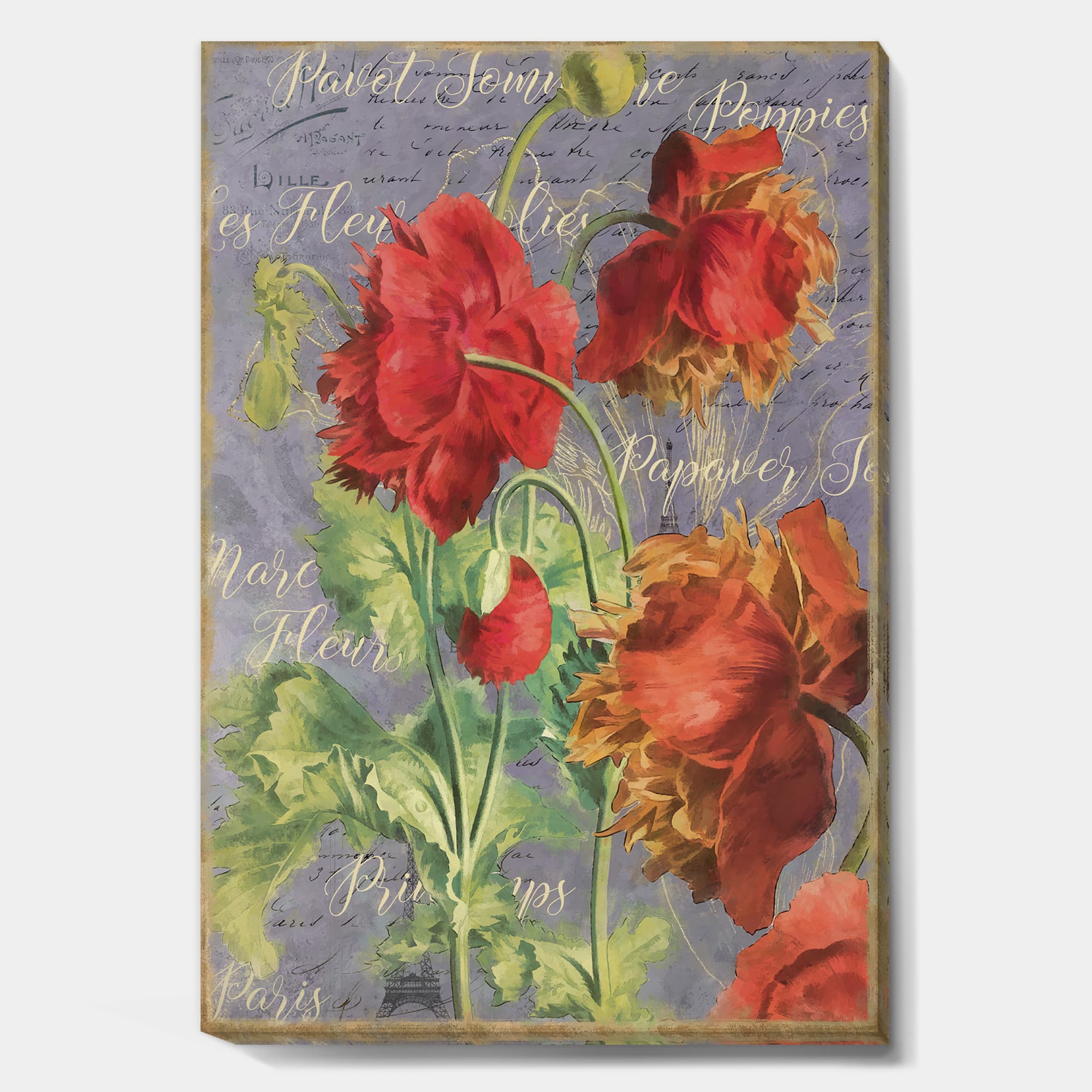 Designart - Red Poppies - Cottage Canvas Artwork