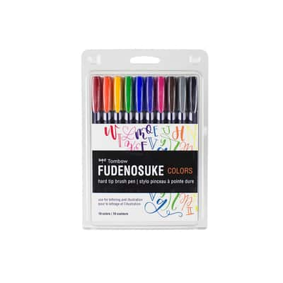 Tombow Fudenosuke Colors Hard Tip Brush Pen Set