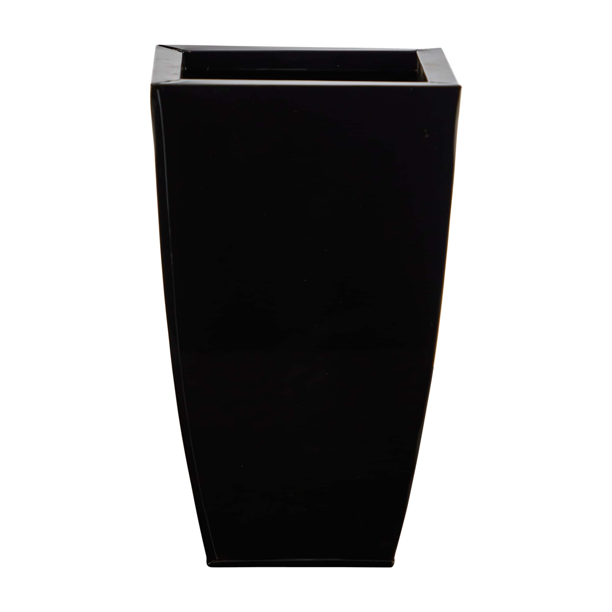 13&#x22; Black Tapered Square Metal Planter