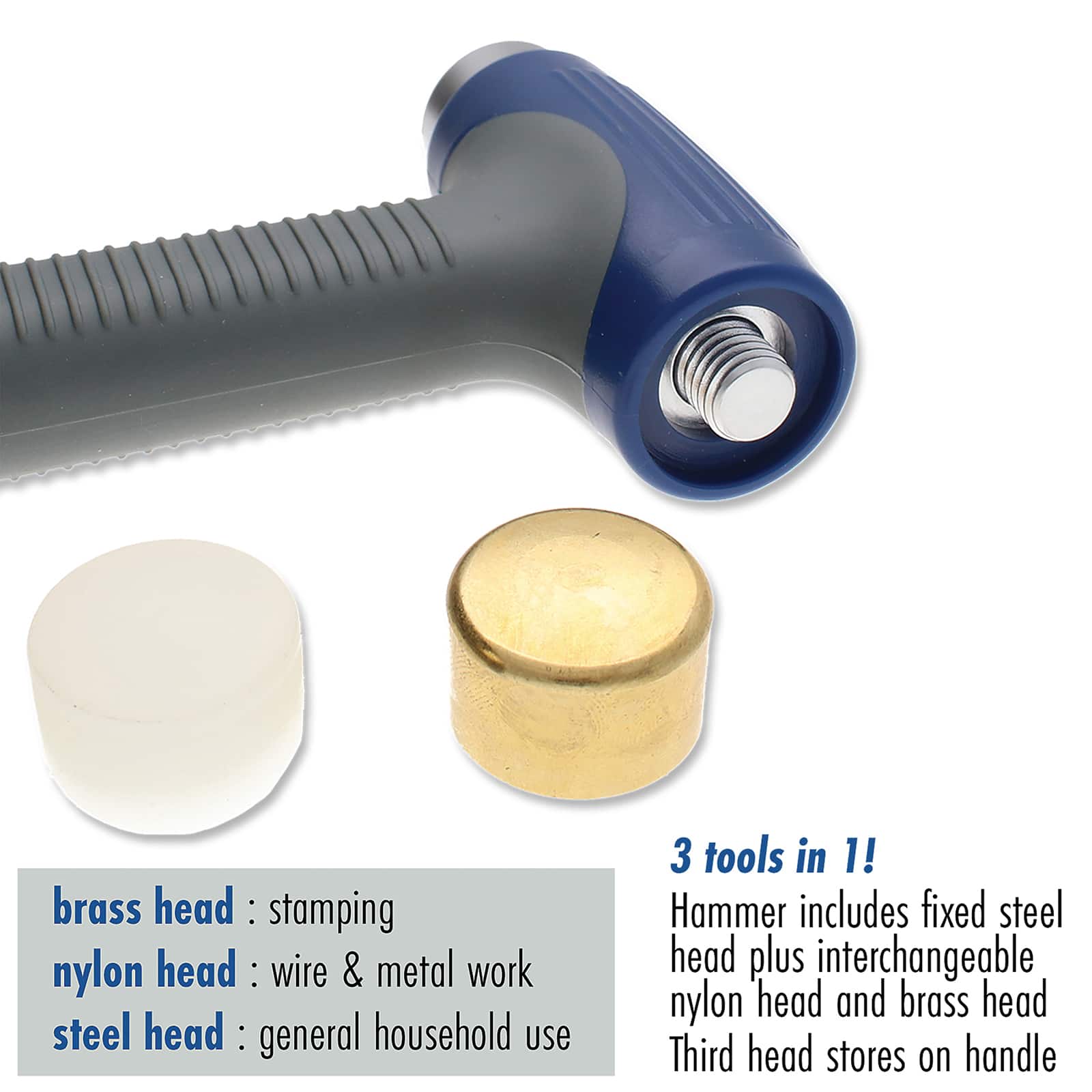 The Beadsmith® Metal Elements 3-in-1 EZ-STRIKE Metal Working Hammer