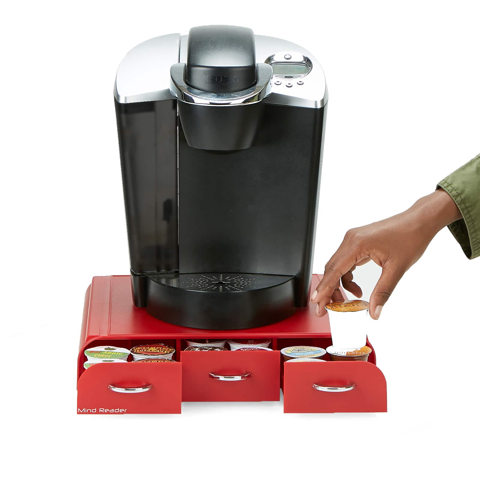 Mind Reader Red 36 Capacity Single Serve Coffee Pod Holder Drawer