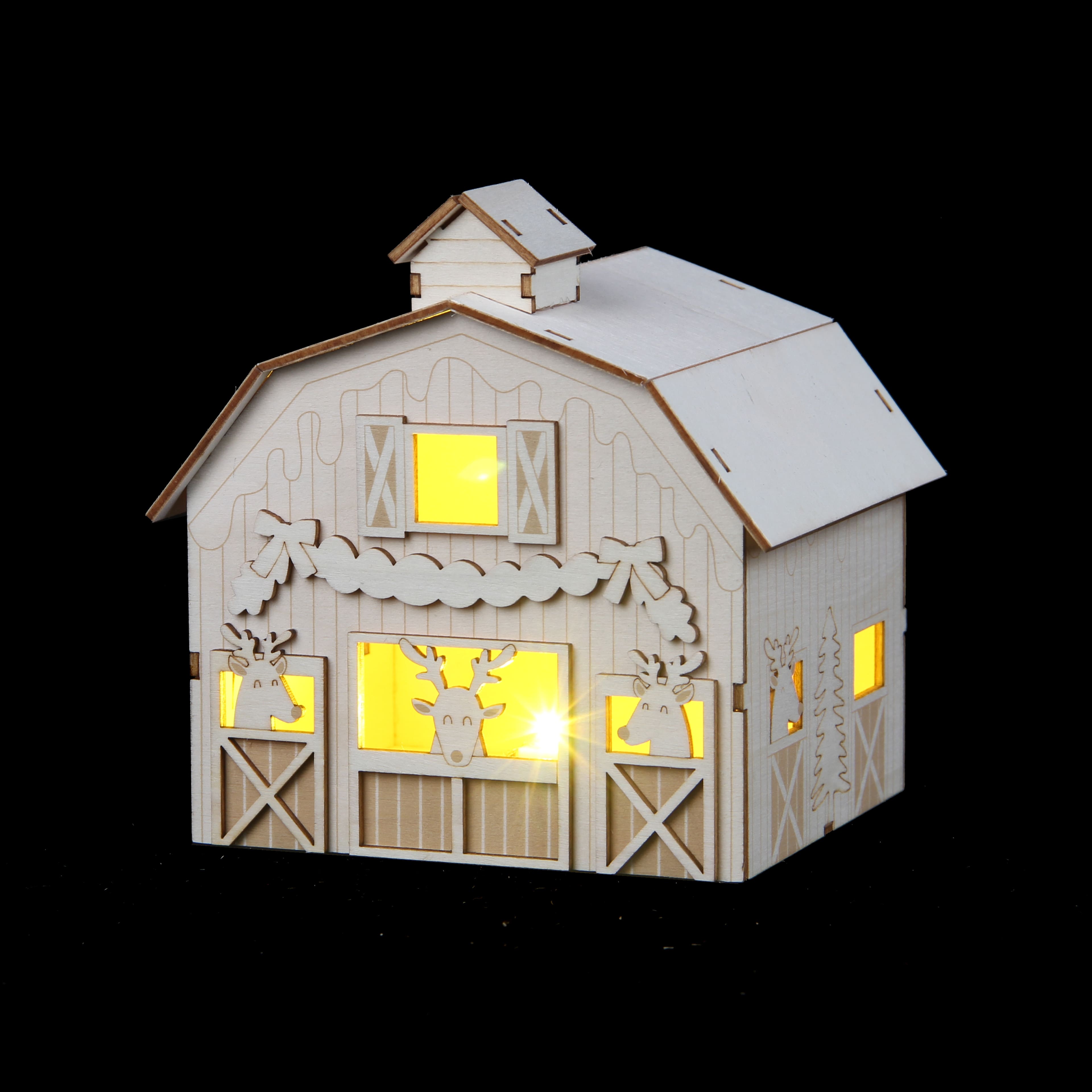 6&#x22; DIY LED Wood Village Barn by Make Market&#xAE;