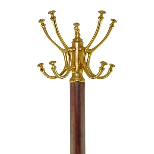 Gold Aluminum Traditional Coat Rack, 18