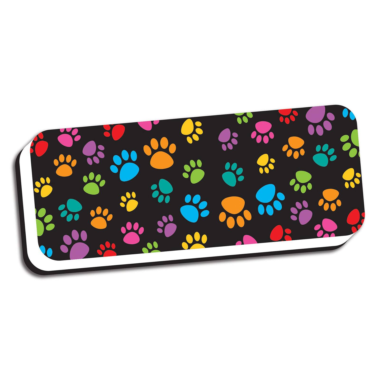 Ashley Productions Colorful Assorted Paw Pattern Magnetic Whiteboard Eraser, 6ct.