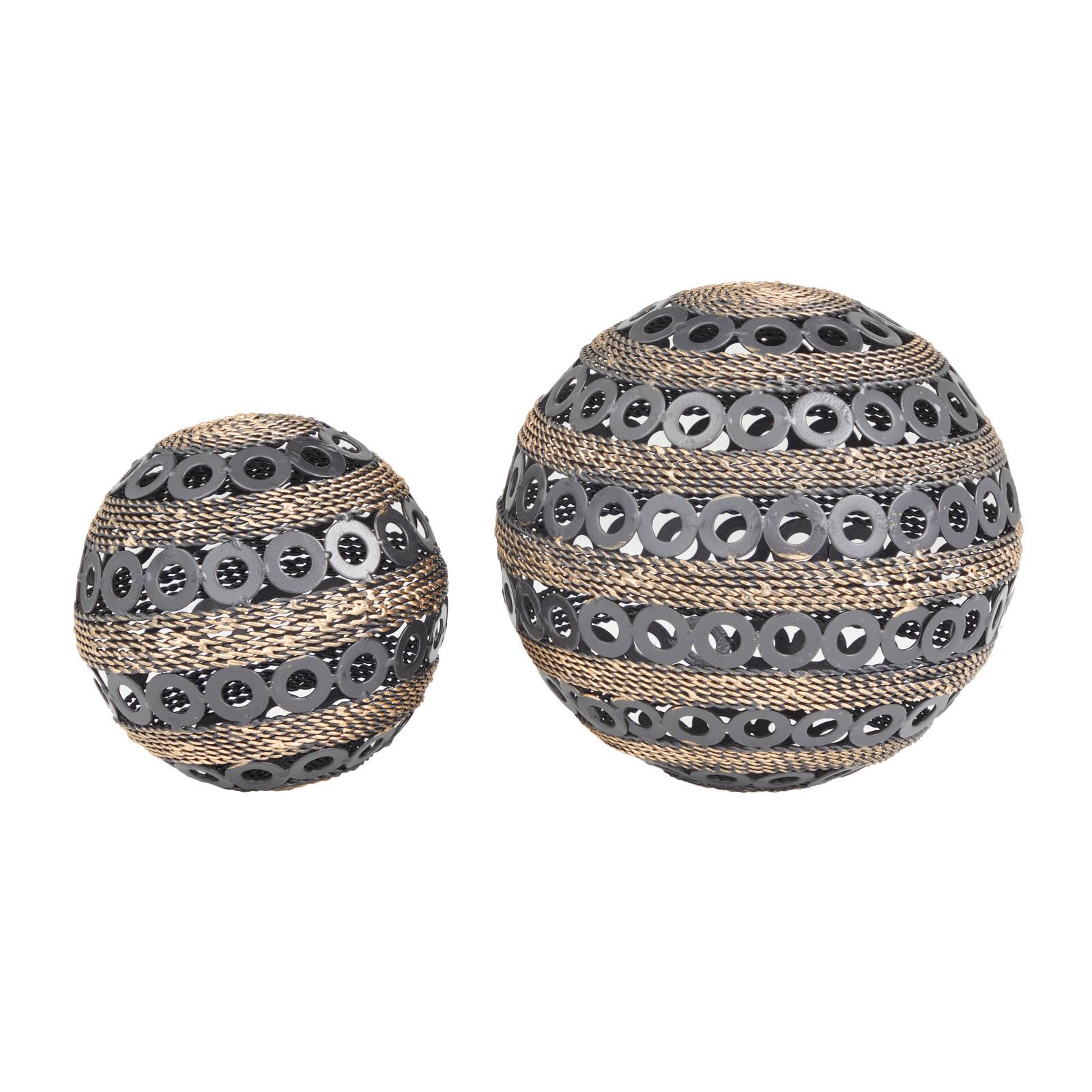 Set of 2" Grey Metal Industrial Sculpture, 8" x 8" x 8"