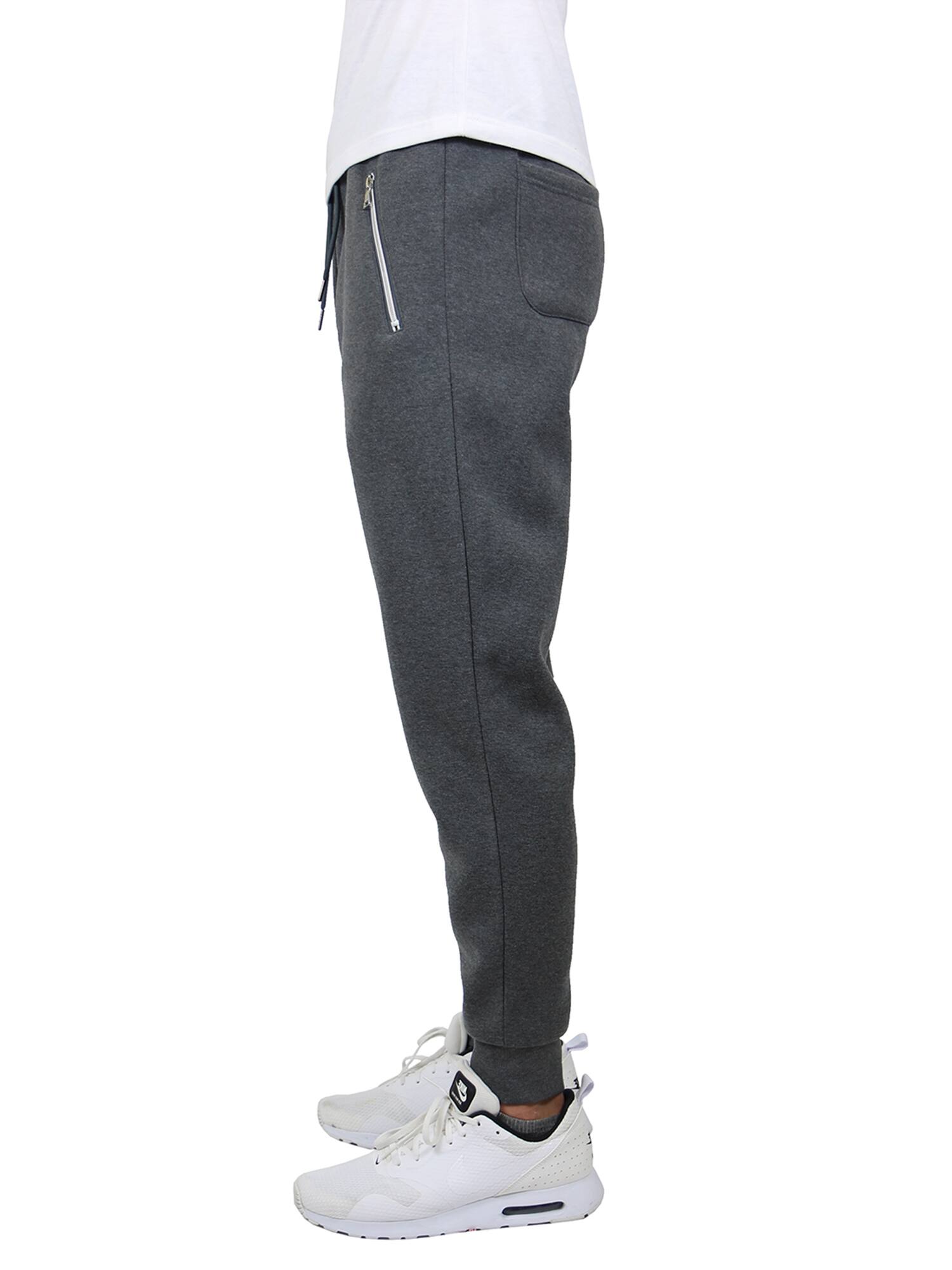 Galaxy by Harvic Men's Fleece-Lined Jogger Sweatpants With Zipper Pockets