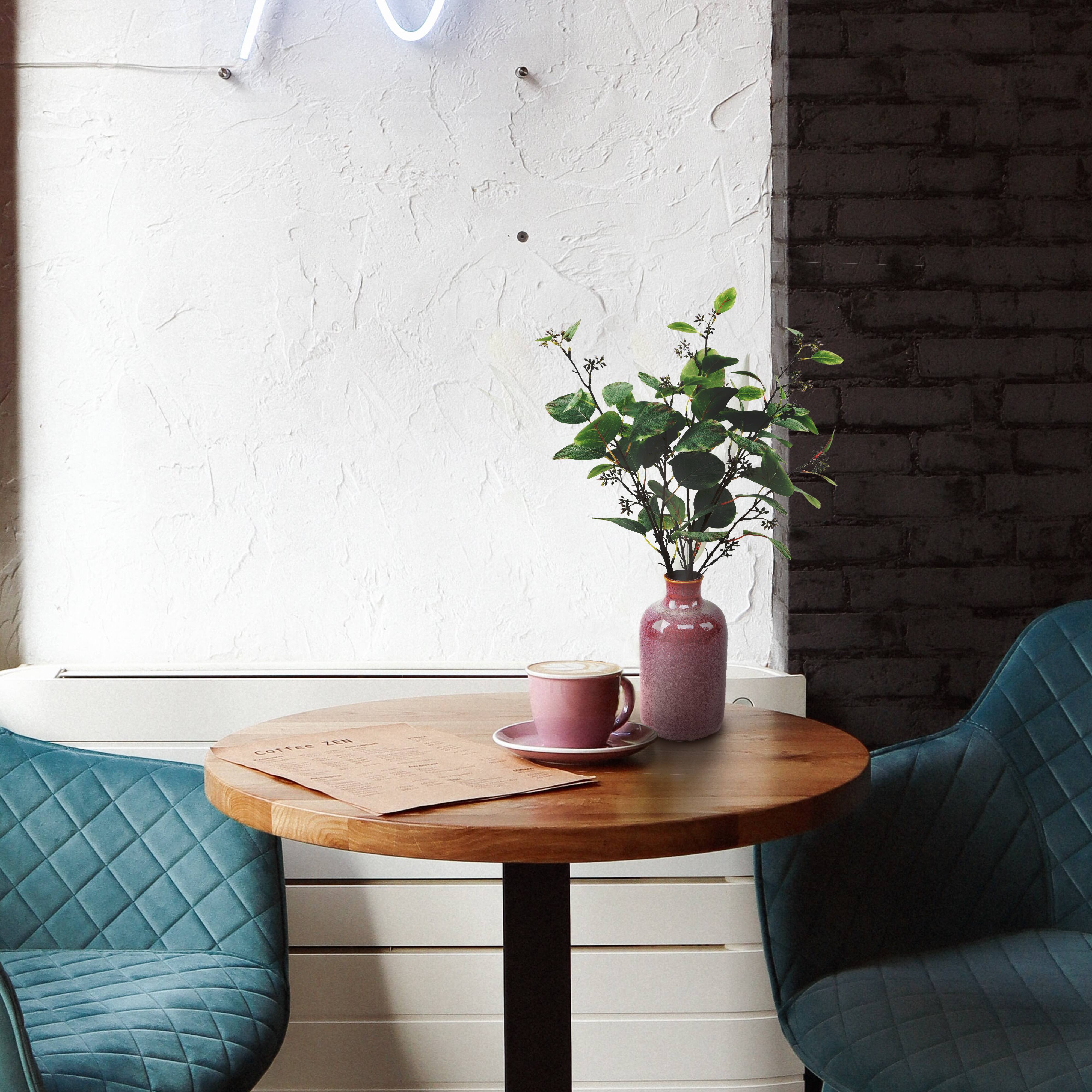 Flora Bunda® 26.5" Green Eucalyptus in Mauve Ceramic Vase