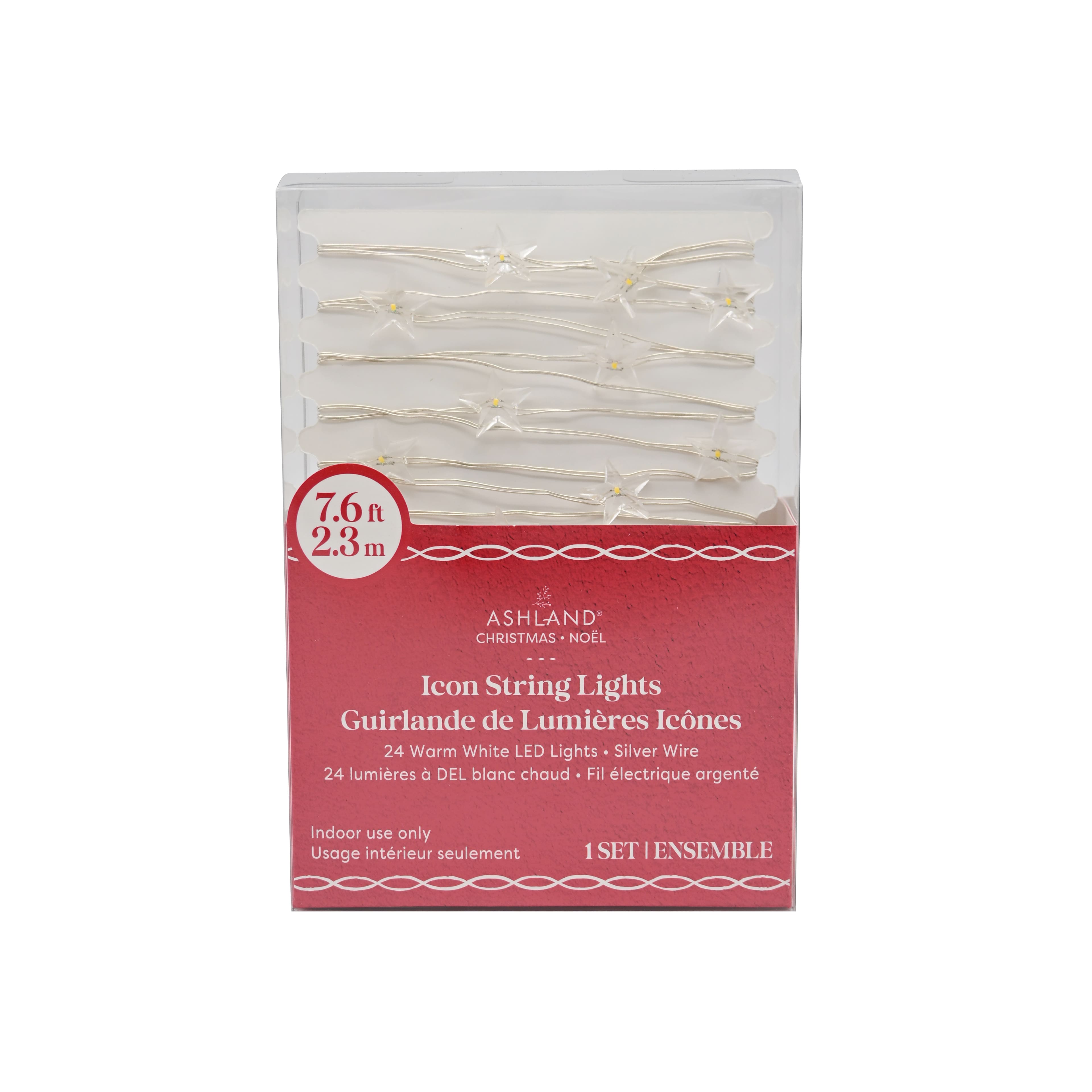 24ct. Warm White LED Star String Lights on Silver Wire by Ashland&#xAE;