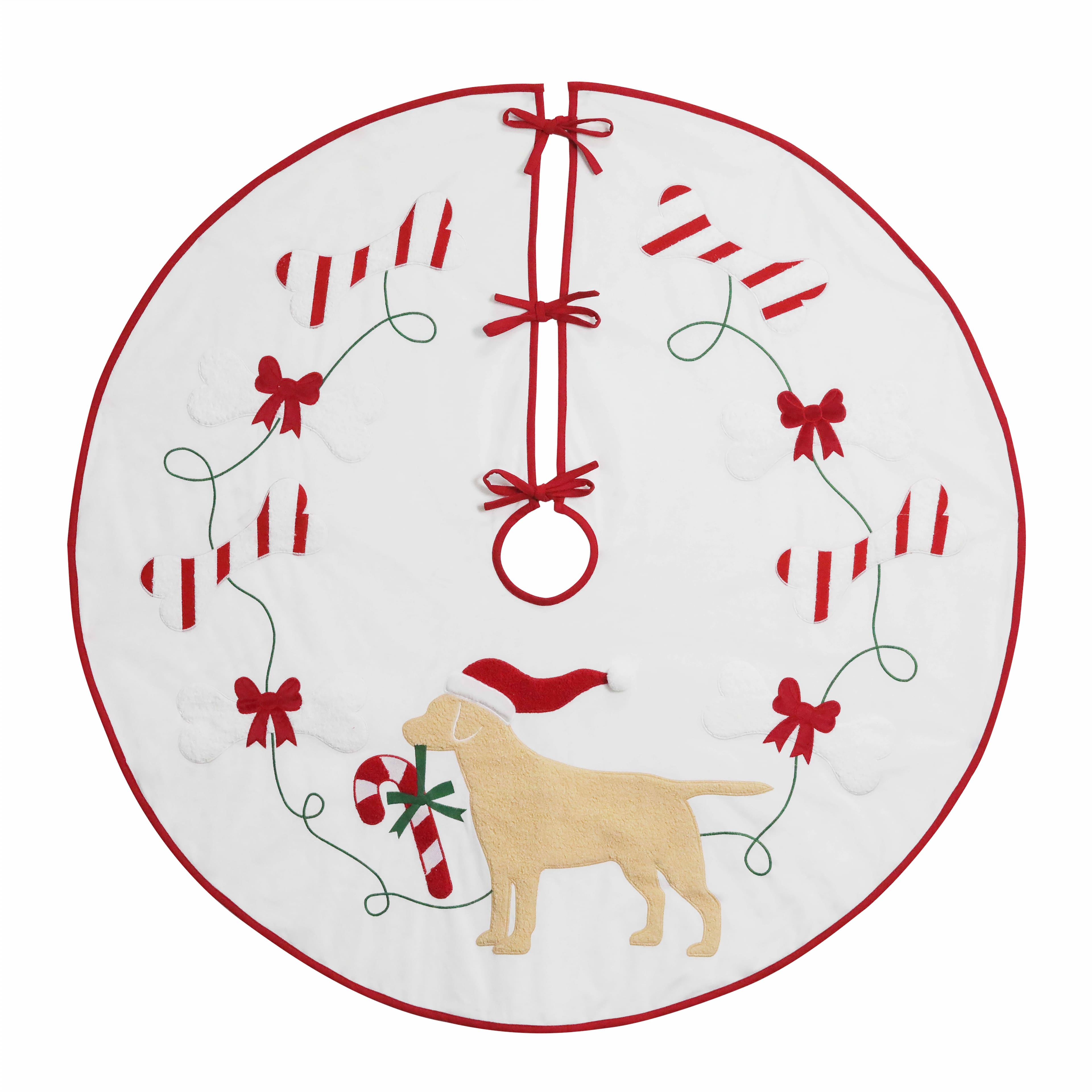 4ft. Dog with Candy Cane Tree Skirt by Ashland&#xAE;