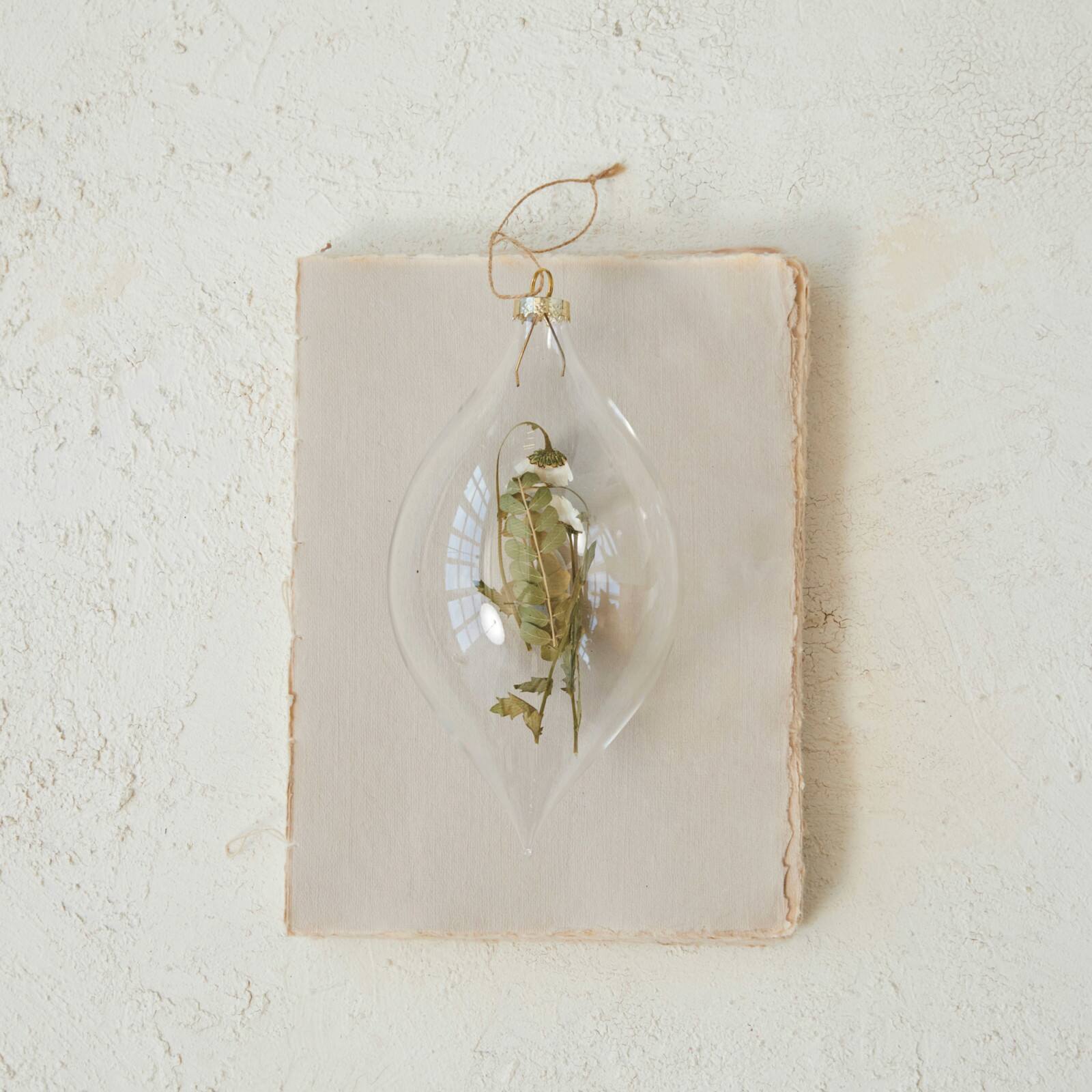 Hello Honey® 7.5" Clear Glass Finial Ornament with Dried Botanicals