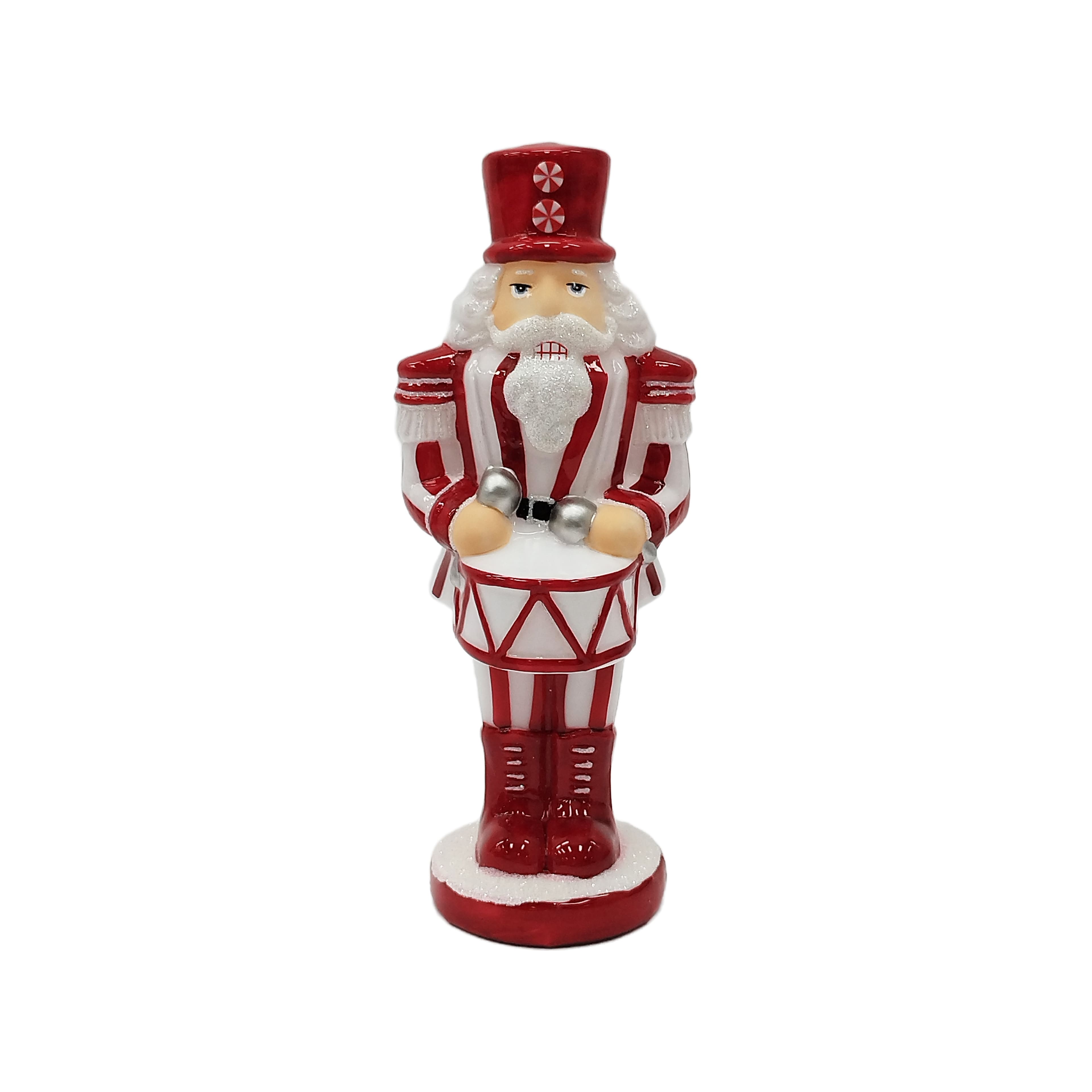 9.5&#x22; Red &#x26; White Peppermint &#x26; Drum Glass Nutcracker by Ashland&#xAE;