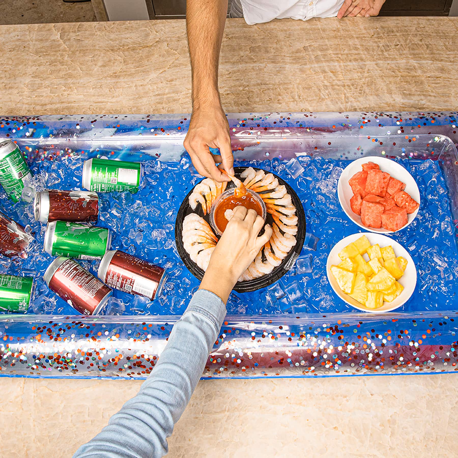 PoolCandy Stars & Stripes Glitter Buffet Cooler