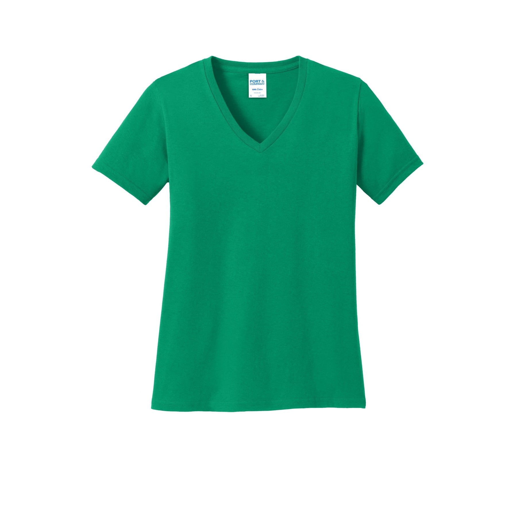 Port &#x26; Company&#xAE; Brights Core Cotton V-Neck Ladies T-Shirt