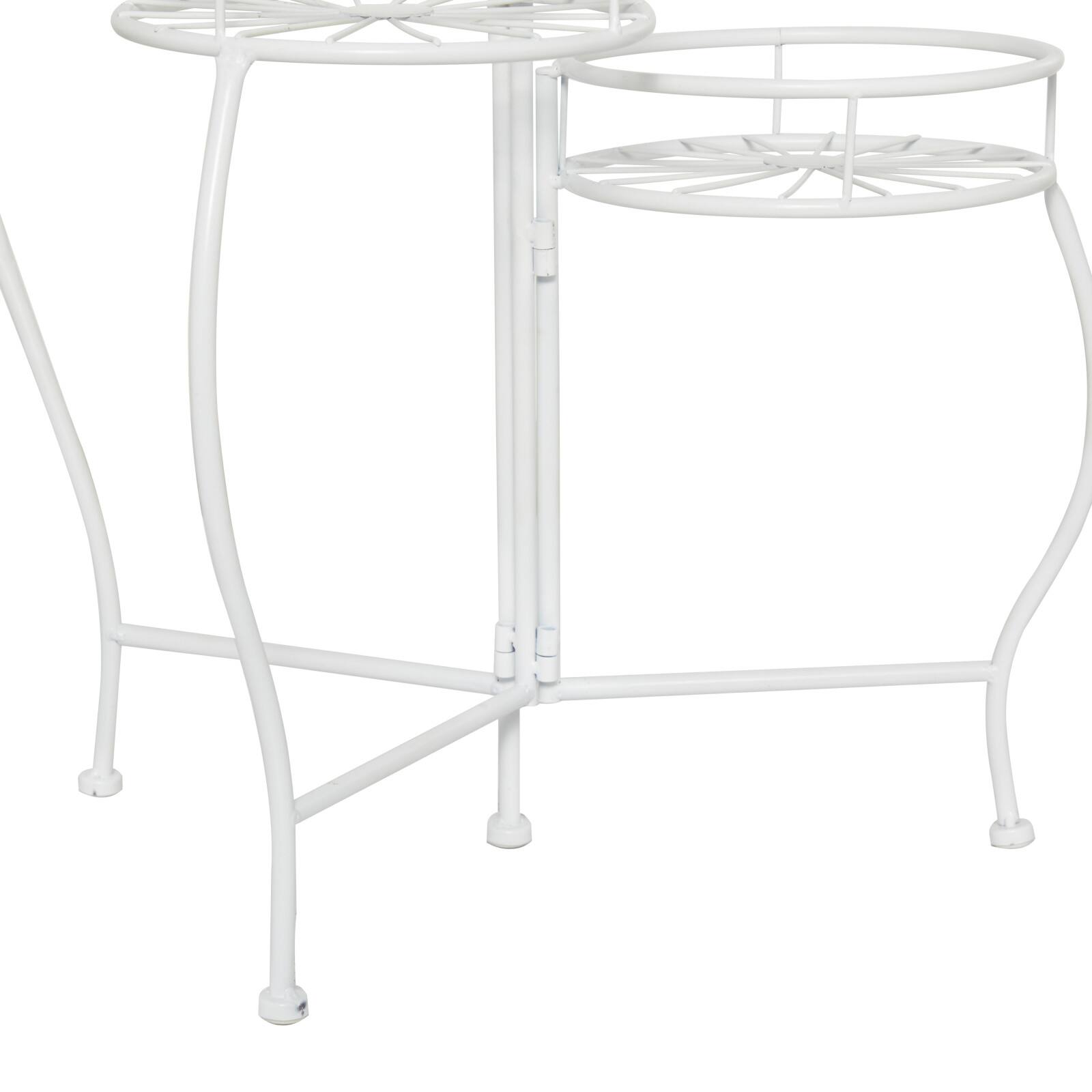 White Iron Transitional Plantstand, 21" x 19" x 18"