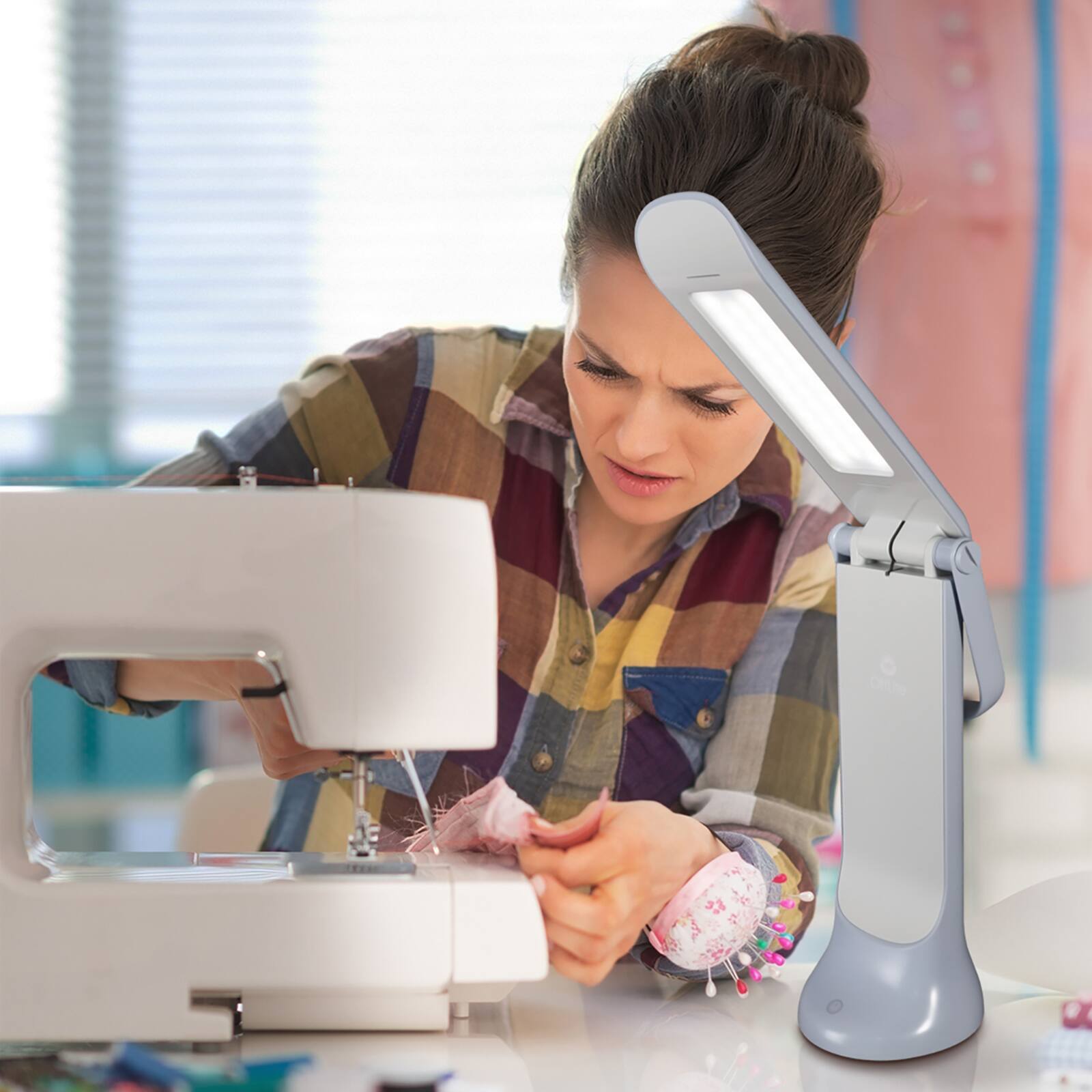 OttLite Wellness Series 20.75" Blue Dimmable LED Task Lamp