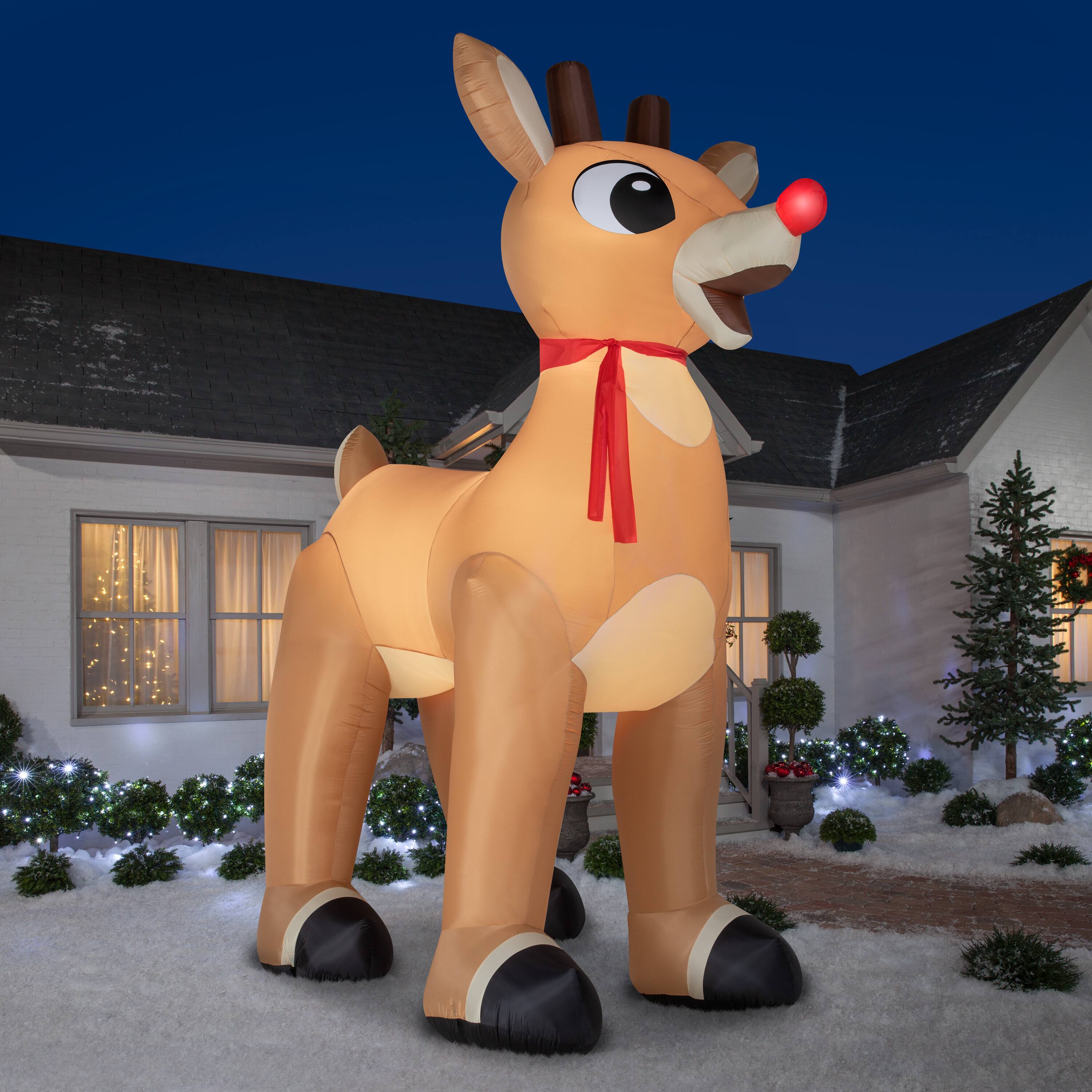 14ft. Airblown&#xAE; Inflatable Standing Rudolph with Scarf